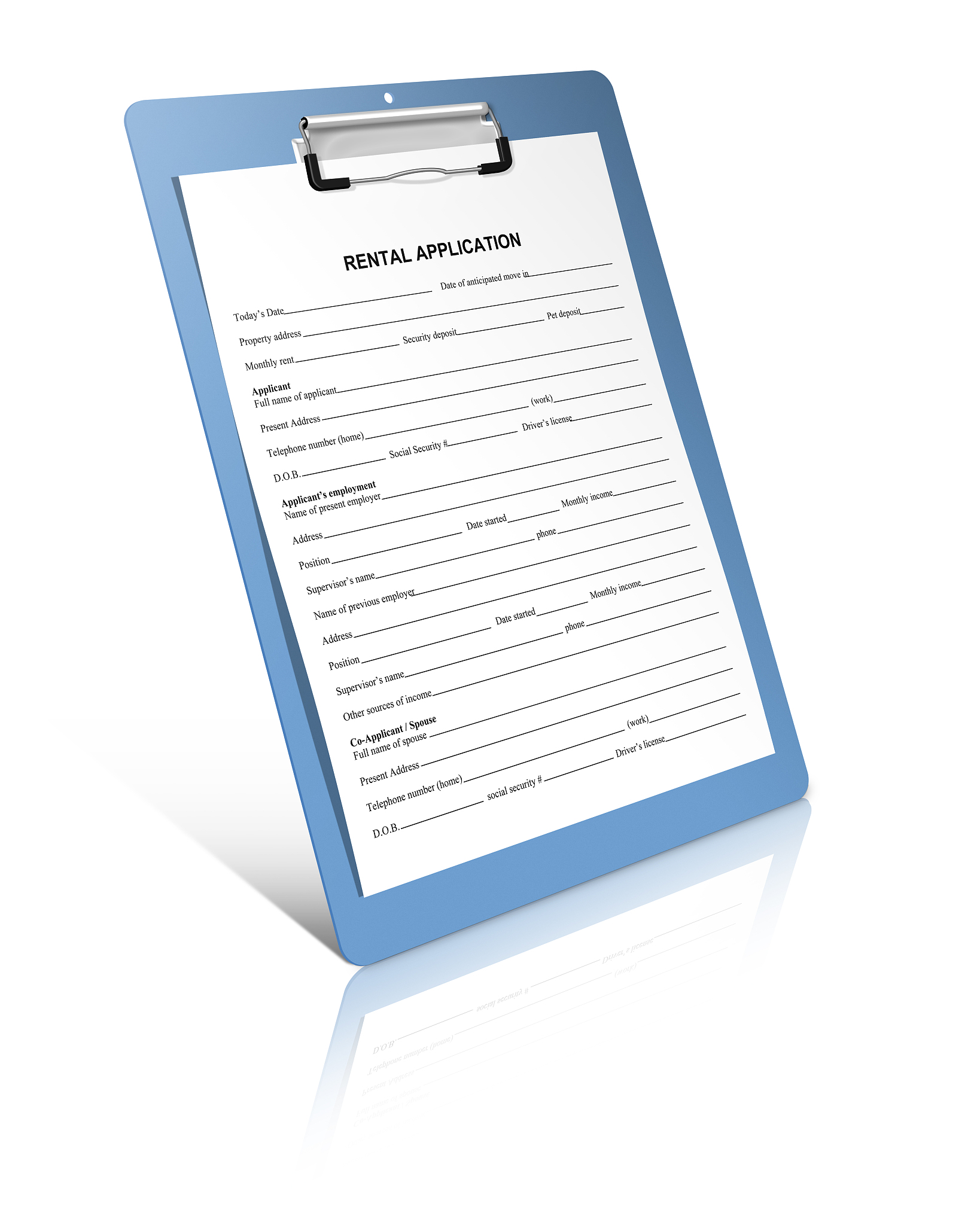 rental application form