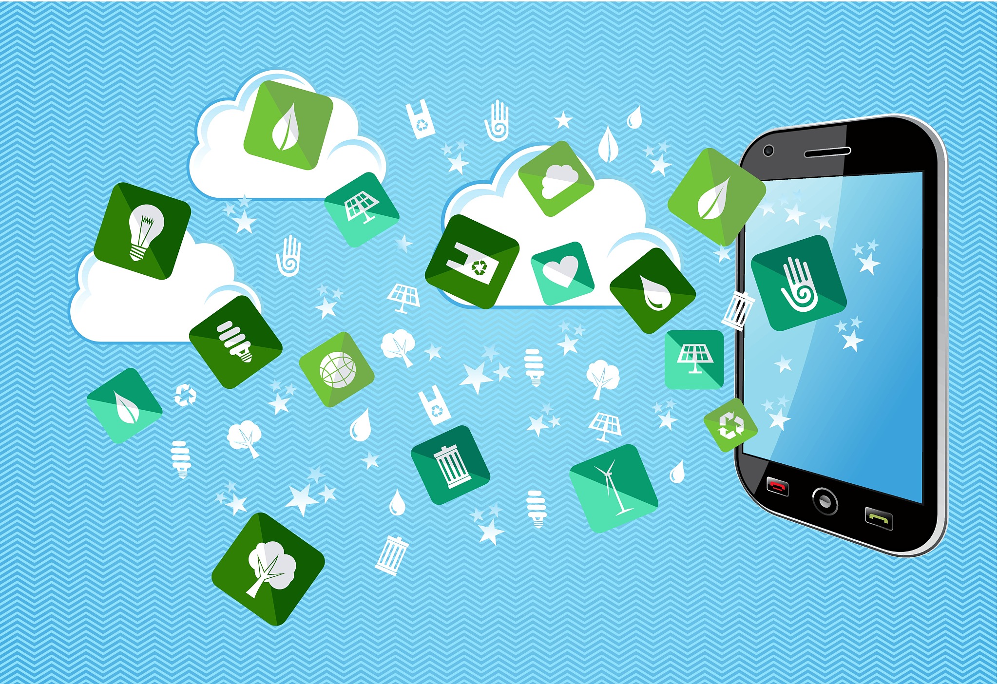 smart phone eco friendly icons