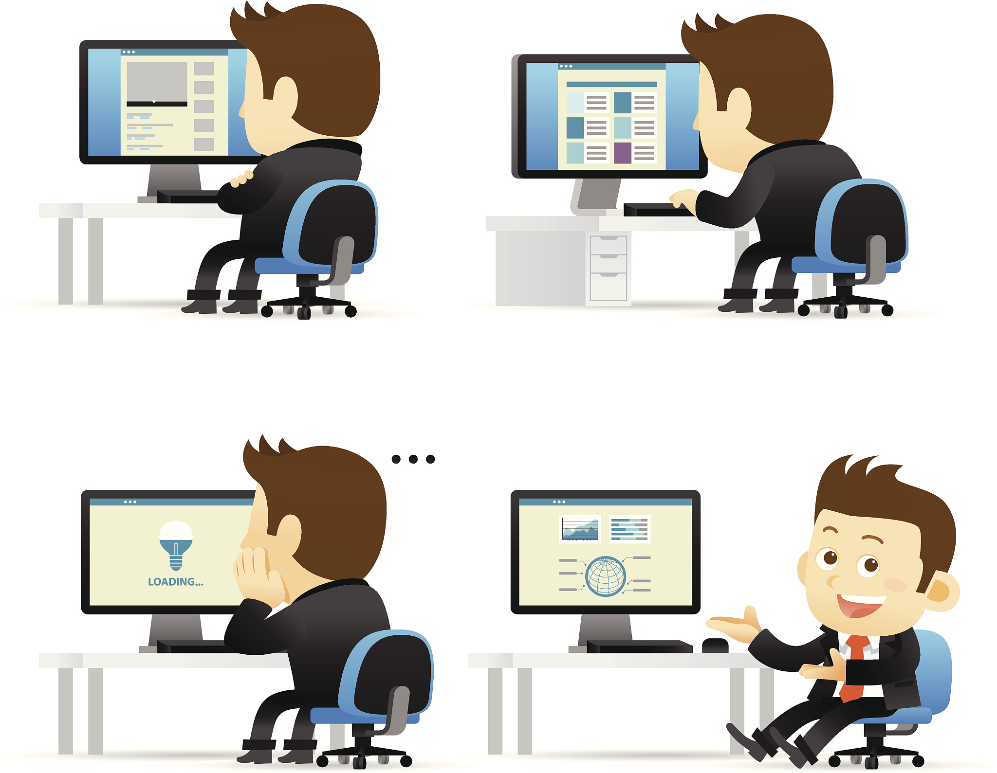 businessman at computer