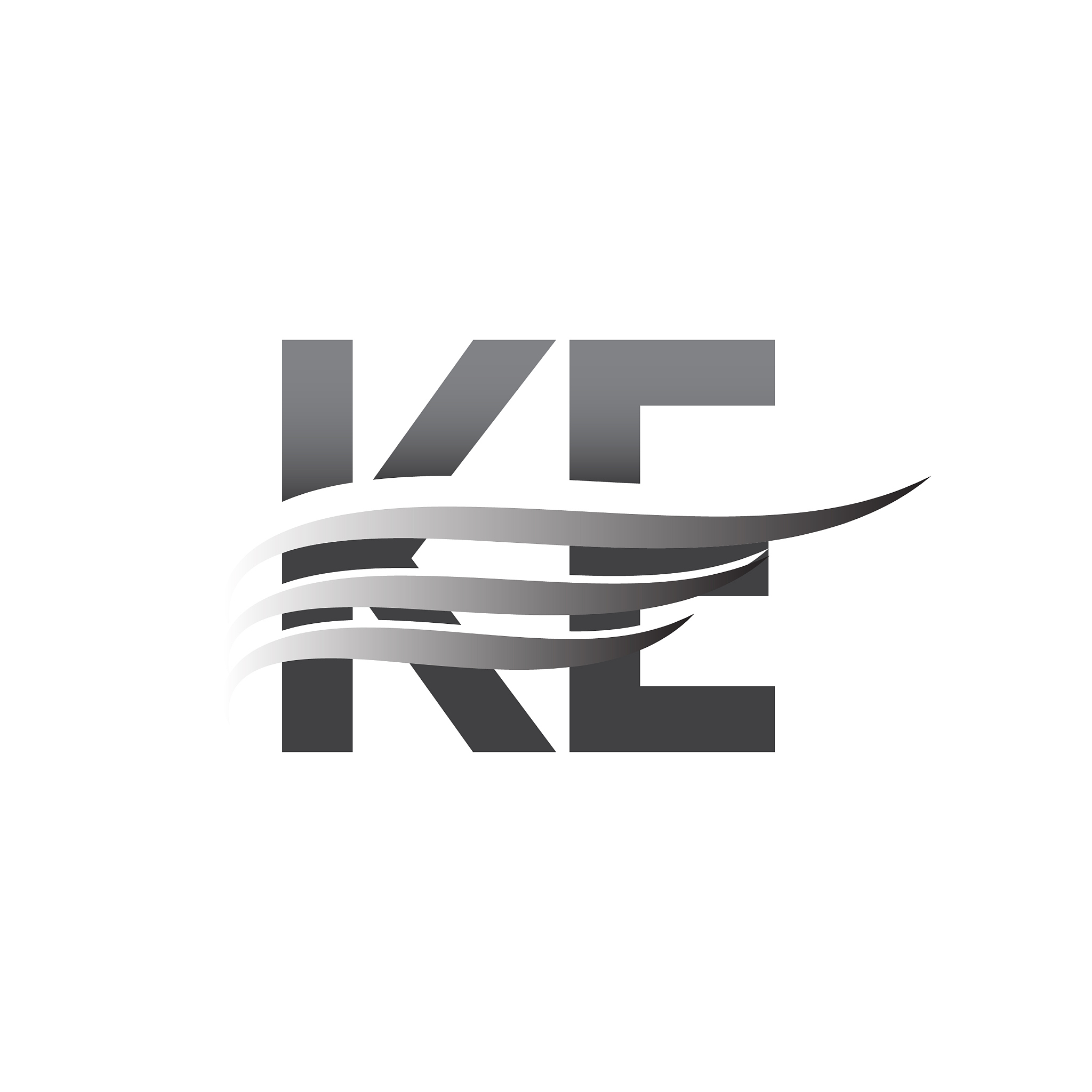 initial letter, grey color vector logotype