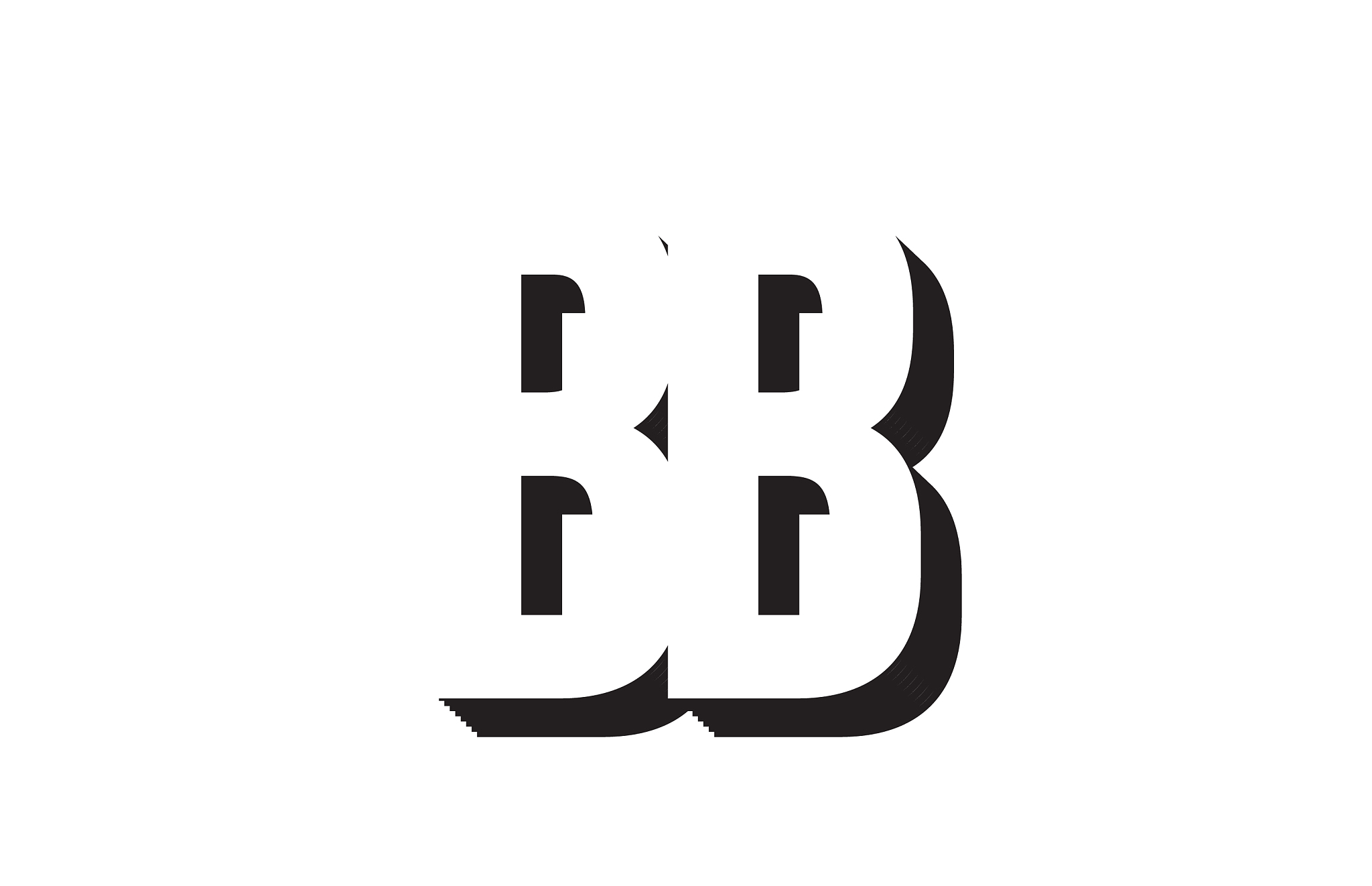 black and white bb b b alphabet letter logo