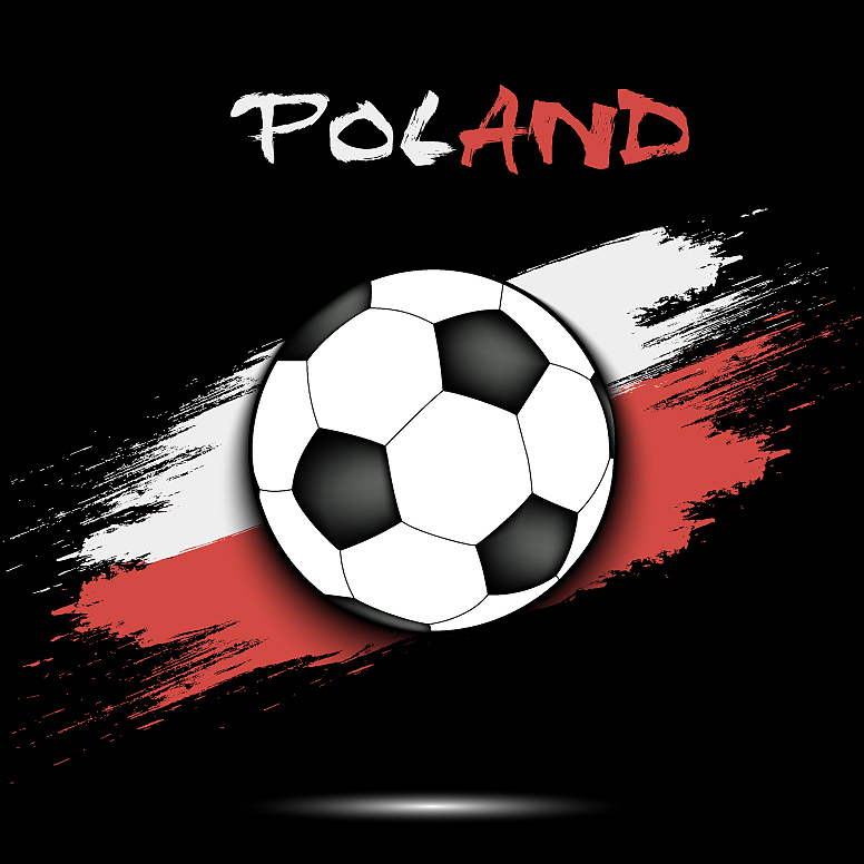 soccer ball and poland flag