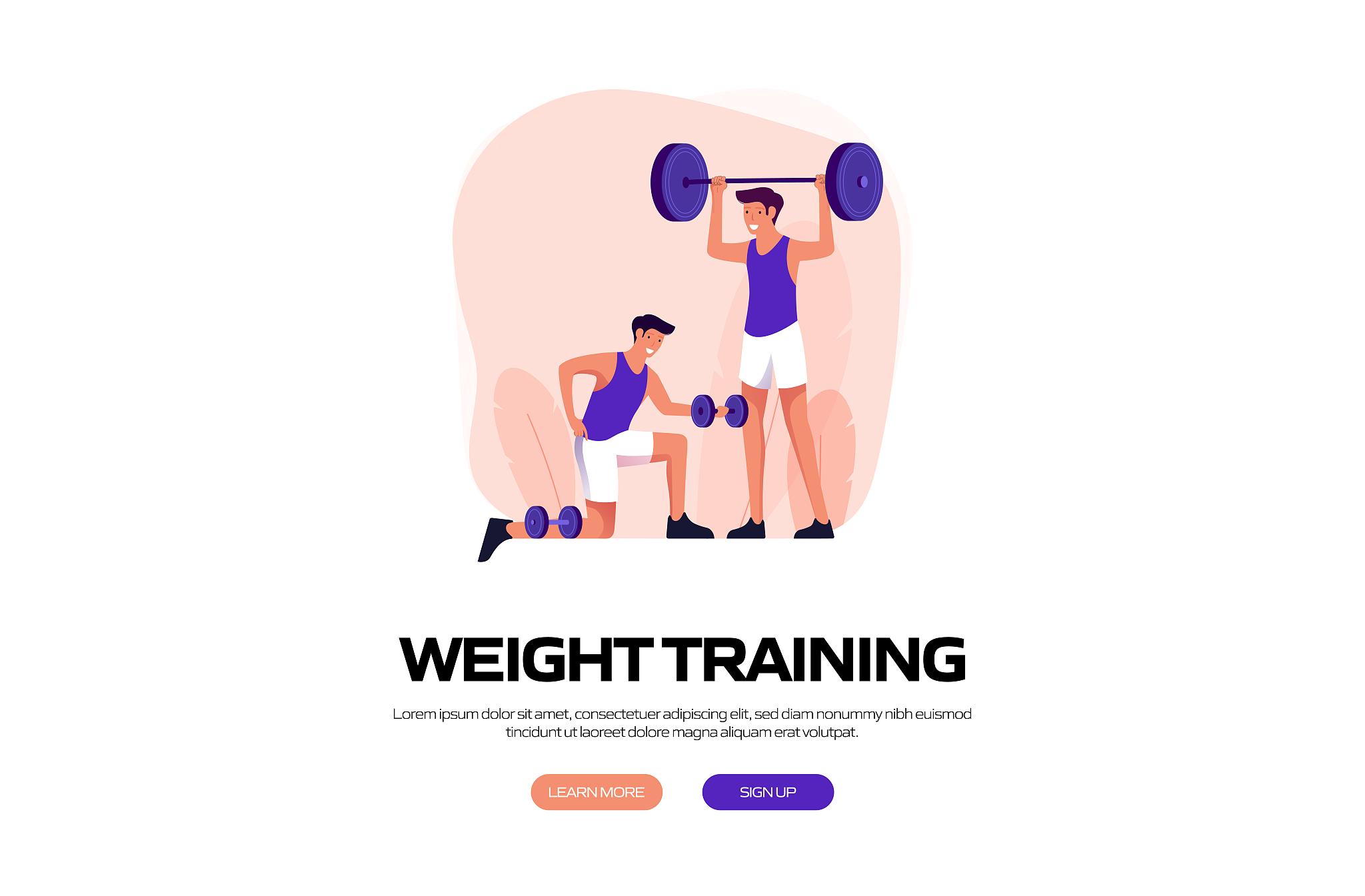 fitness and workout concept banner design. modern flat style vec