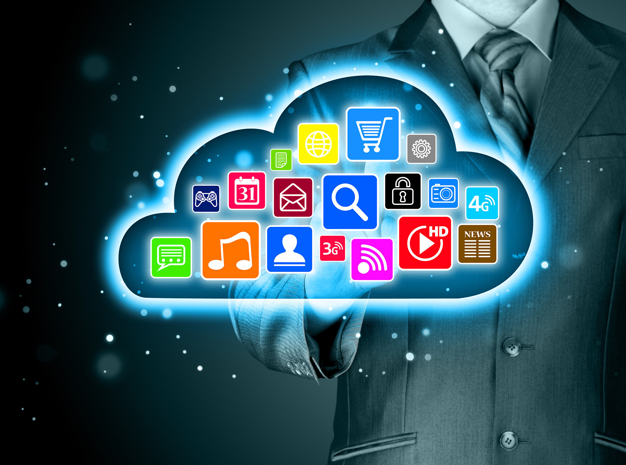 cloud computing touchscreen interface