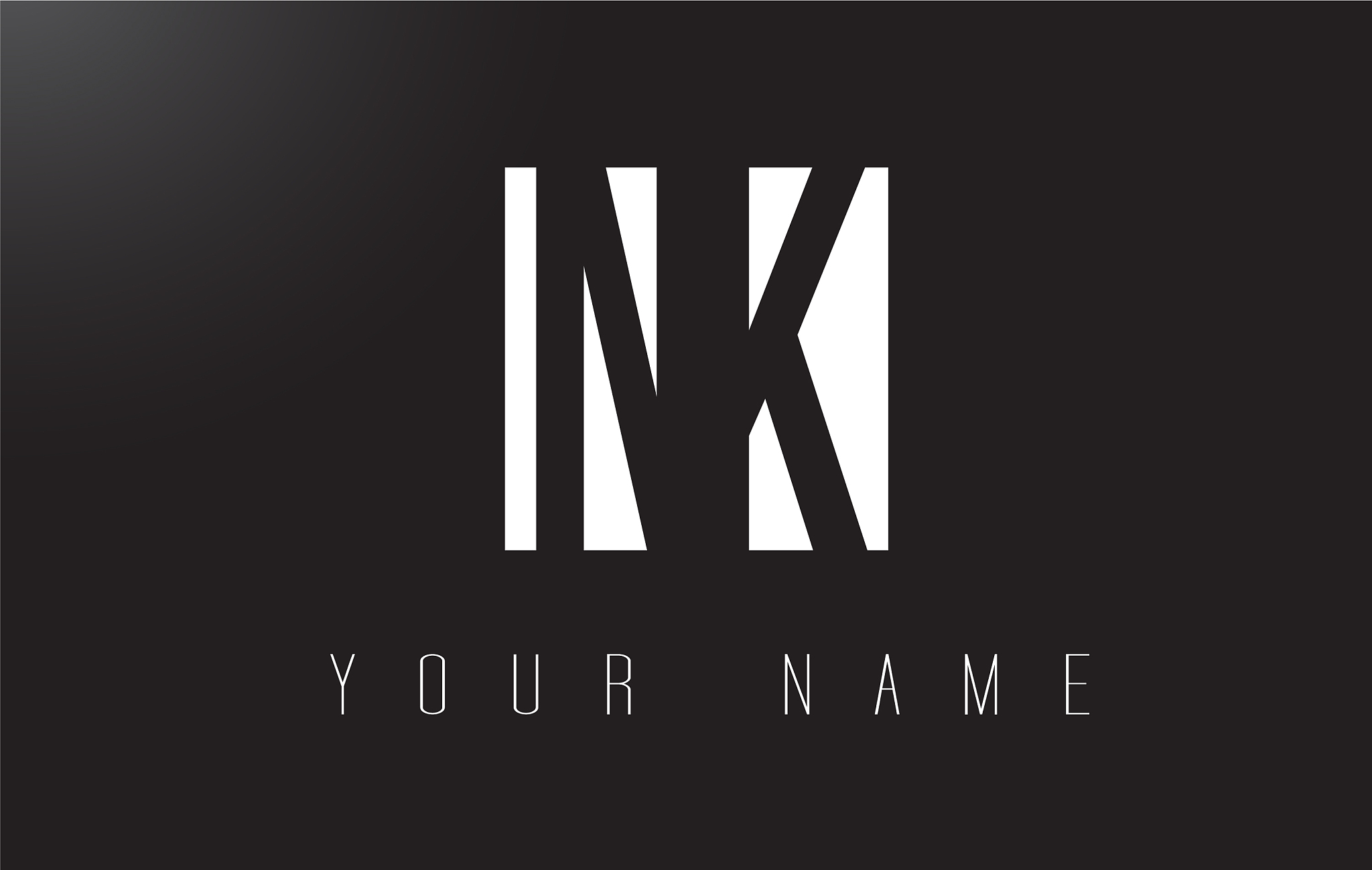 nk letter logo with black and white negative