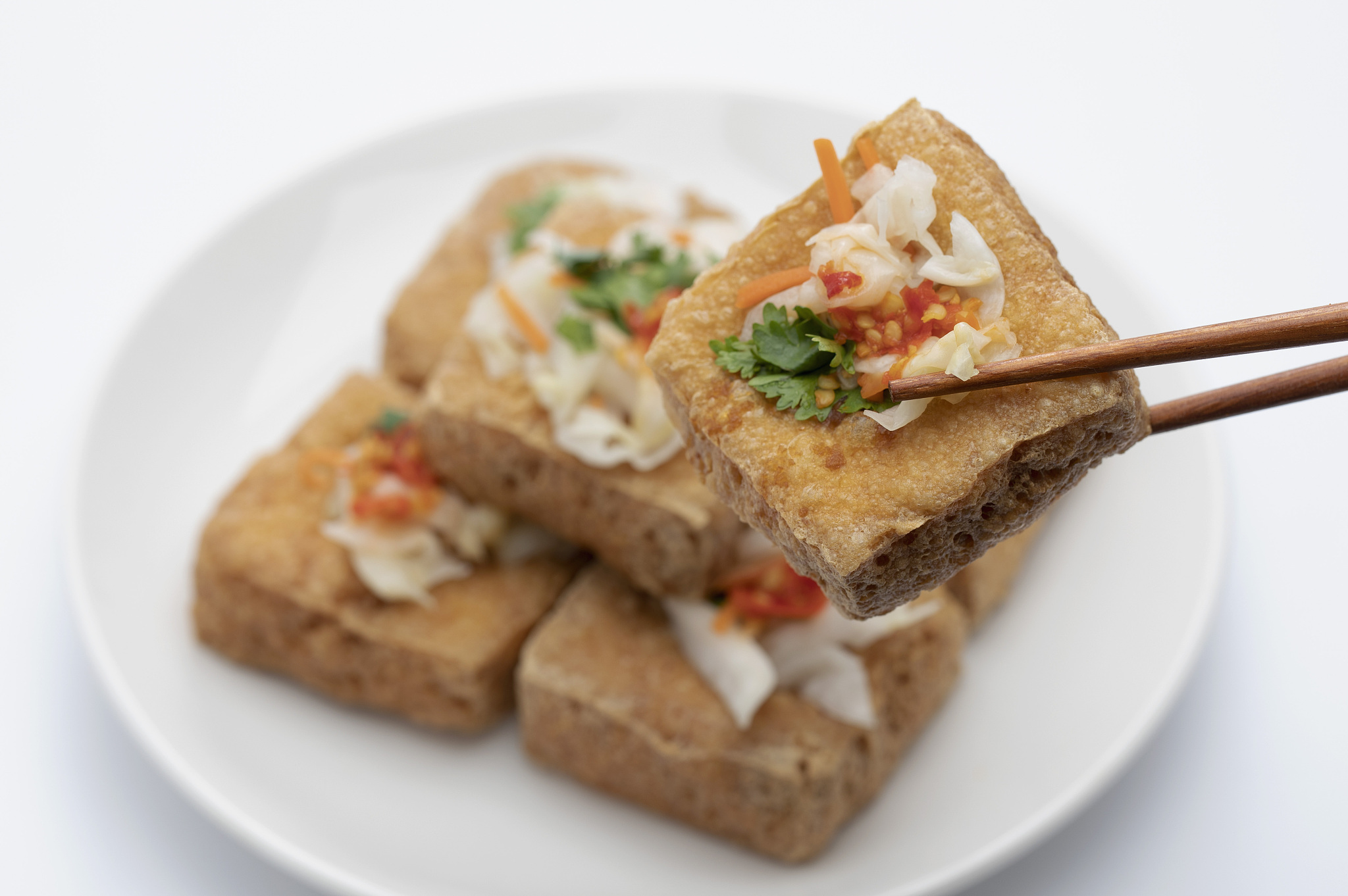 中式料理臭豆腐与泡菜