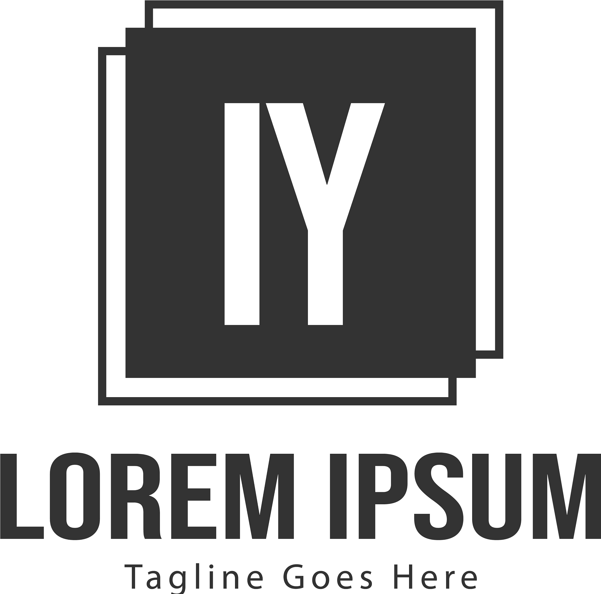 initial iy logo template with modern frame