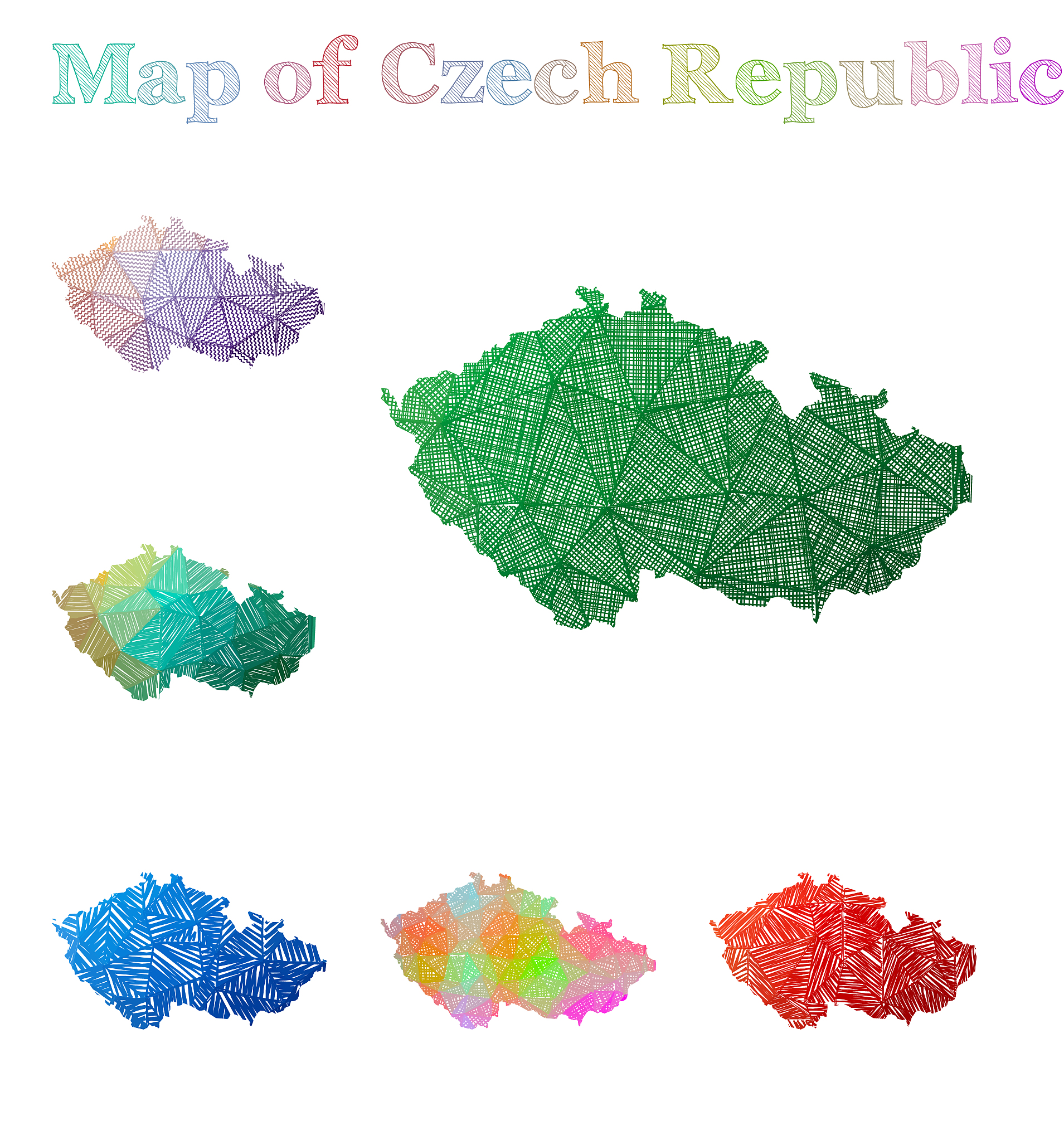 hand-drawn map of czech republic.