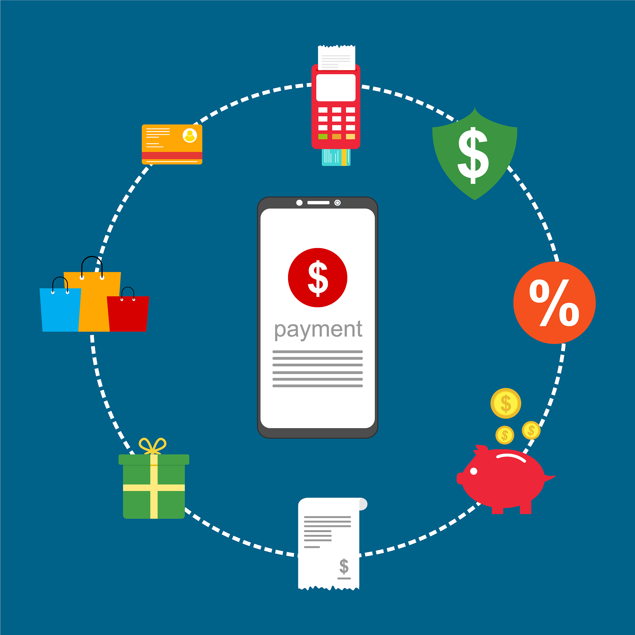concept online and mobile payments for web page