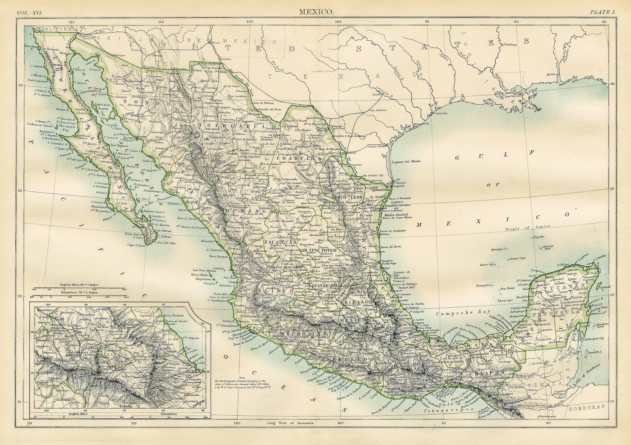 map of mexico 1883