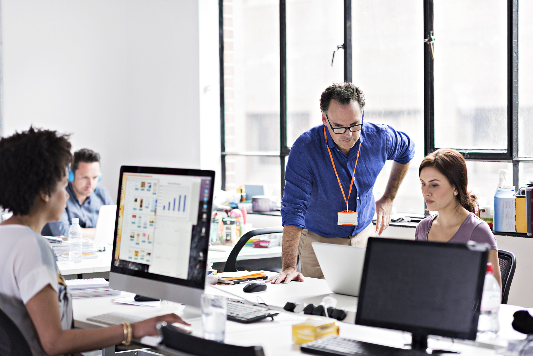 business people working in tech start-up office