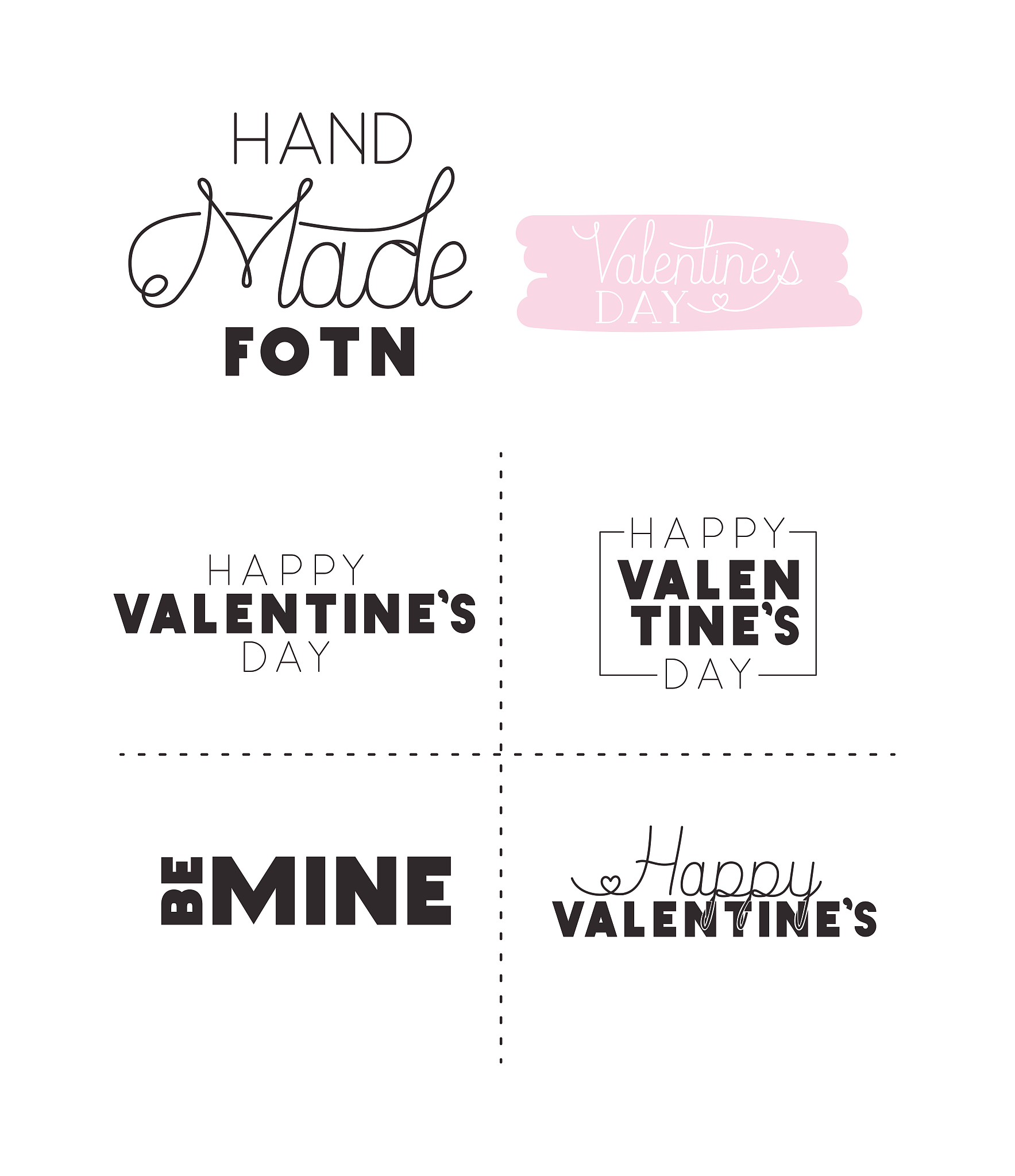 set made fonts happy valentines day