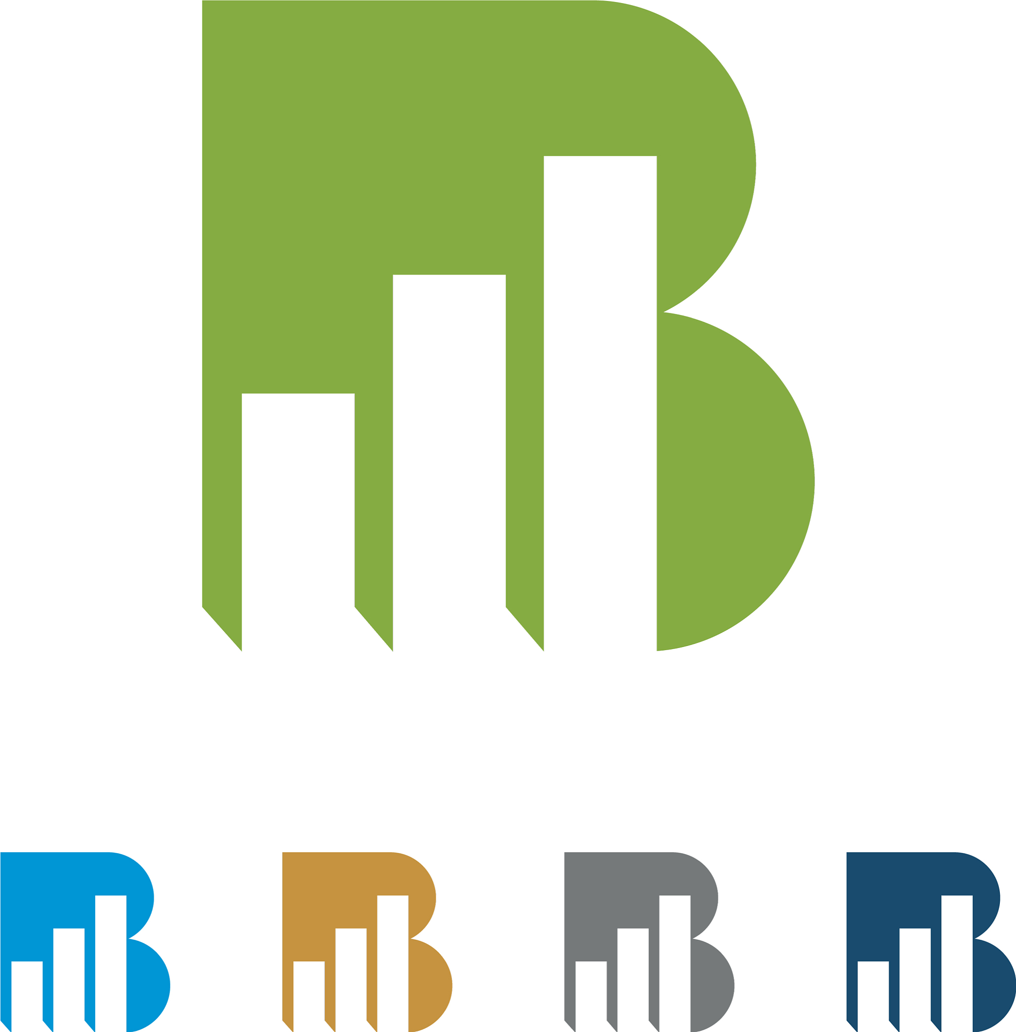 b letter stock exchange logo template design