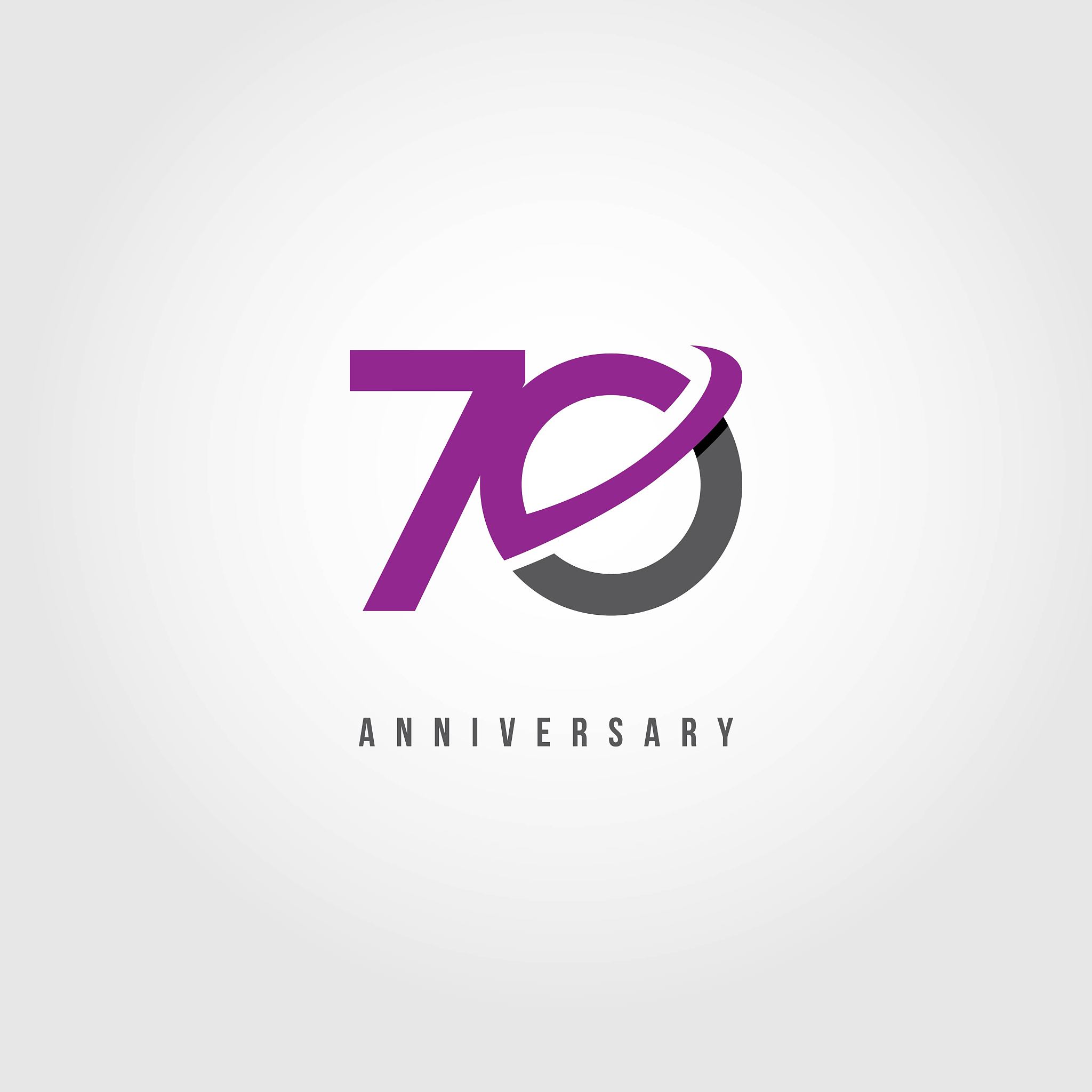 70 year anniversary vector template design illustration