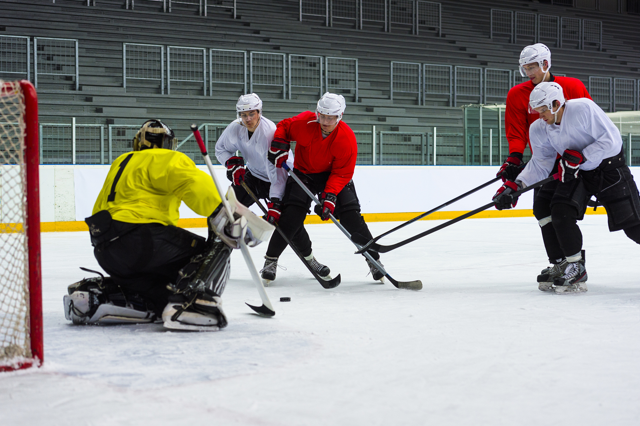 but when the puck is just sitting stilleven when itis in play it is not considered a goal until it crosses the goal line and completely passes the goal line This means that if the puck is sitting on t