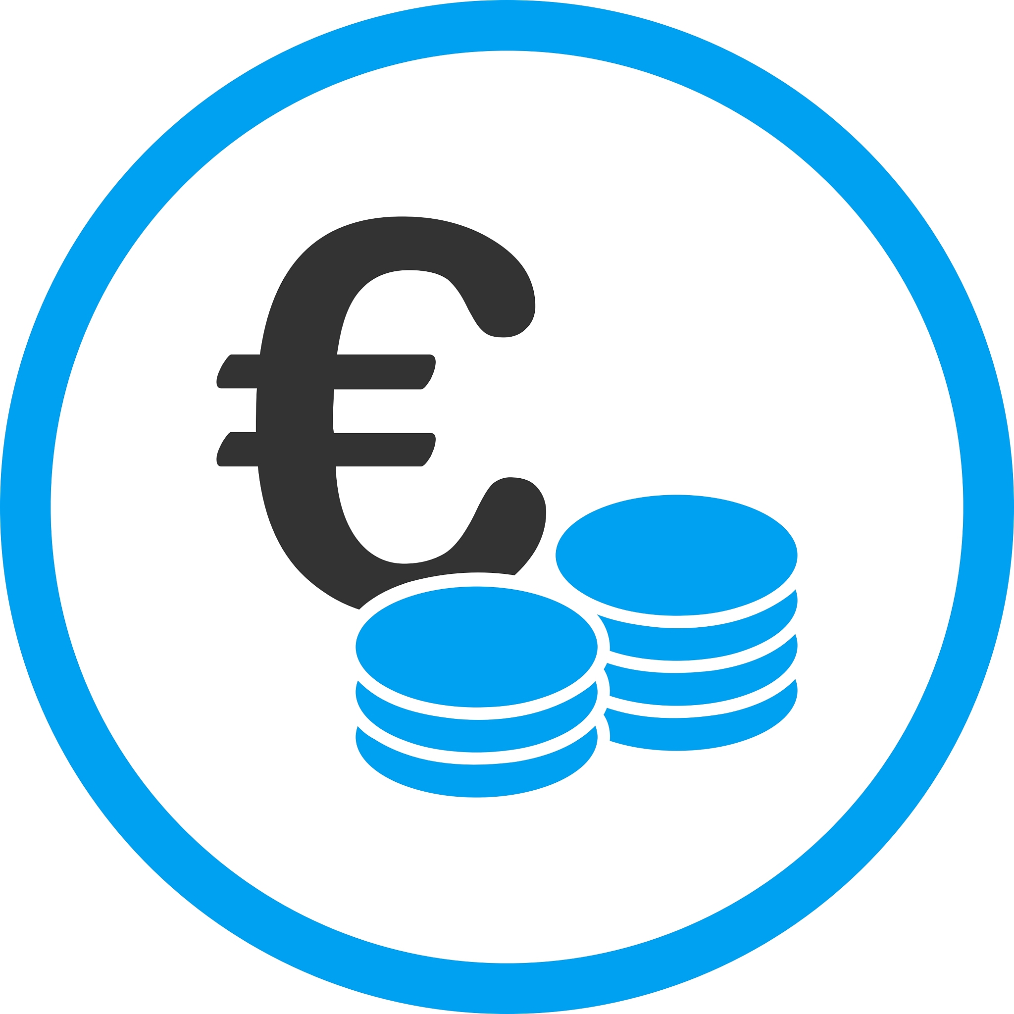 euro coin stacks rounded icon