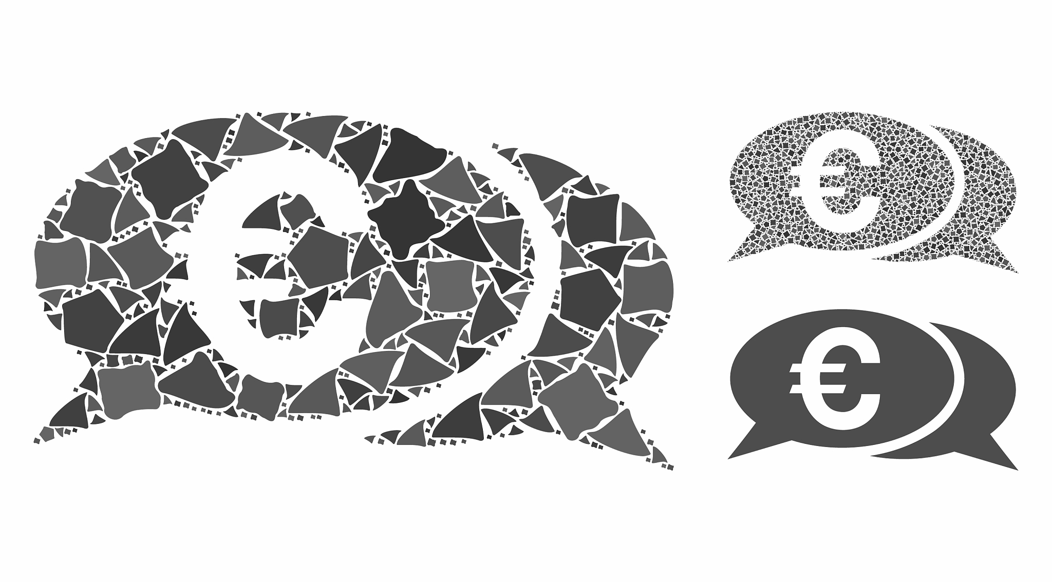 euro chat mosaic icon bumpy elements