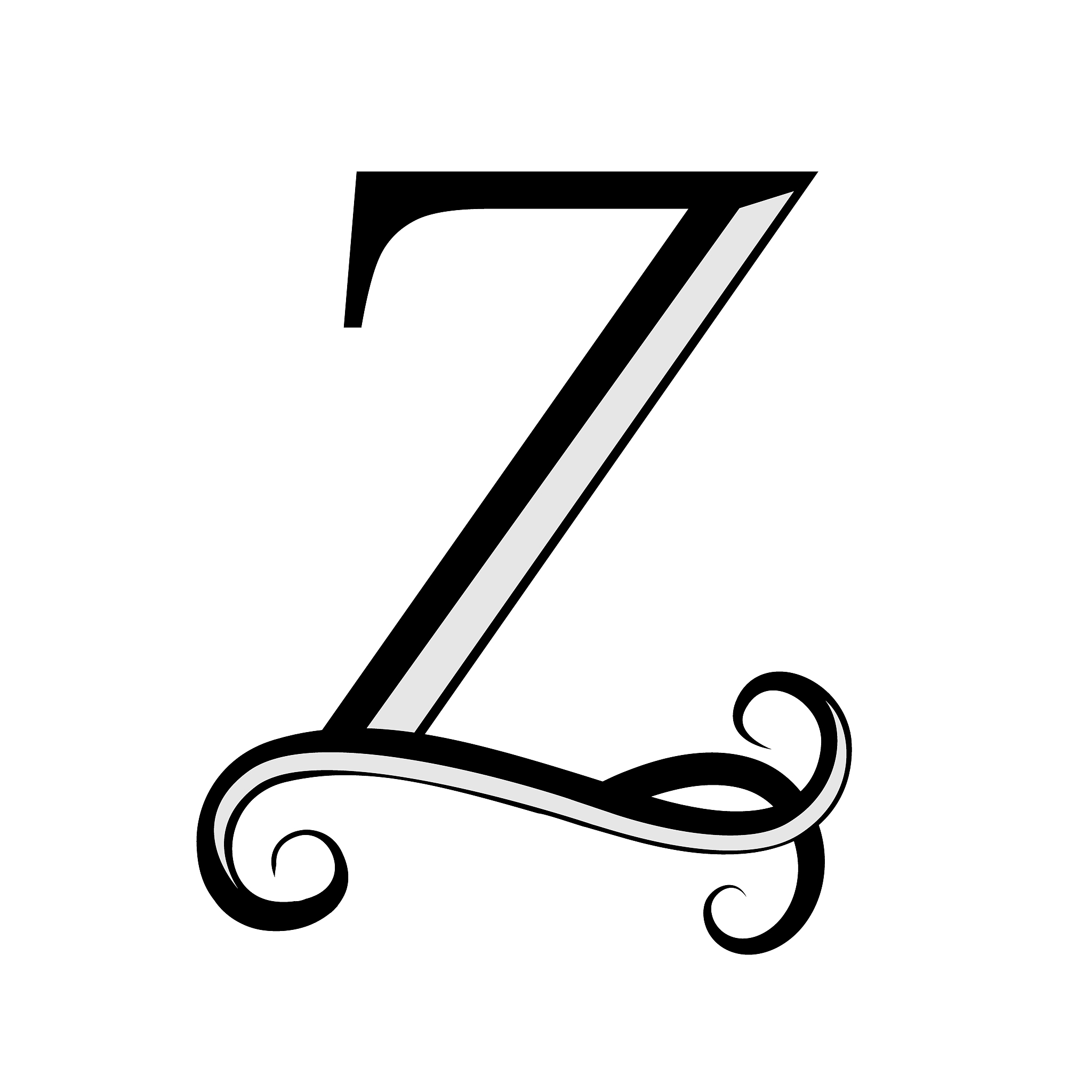 black letter z. capital letter for monograms and logo. beautiful