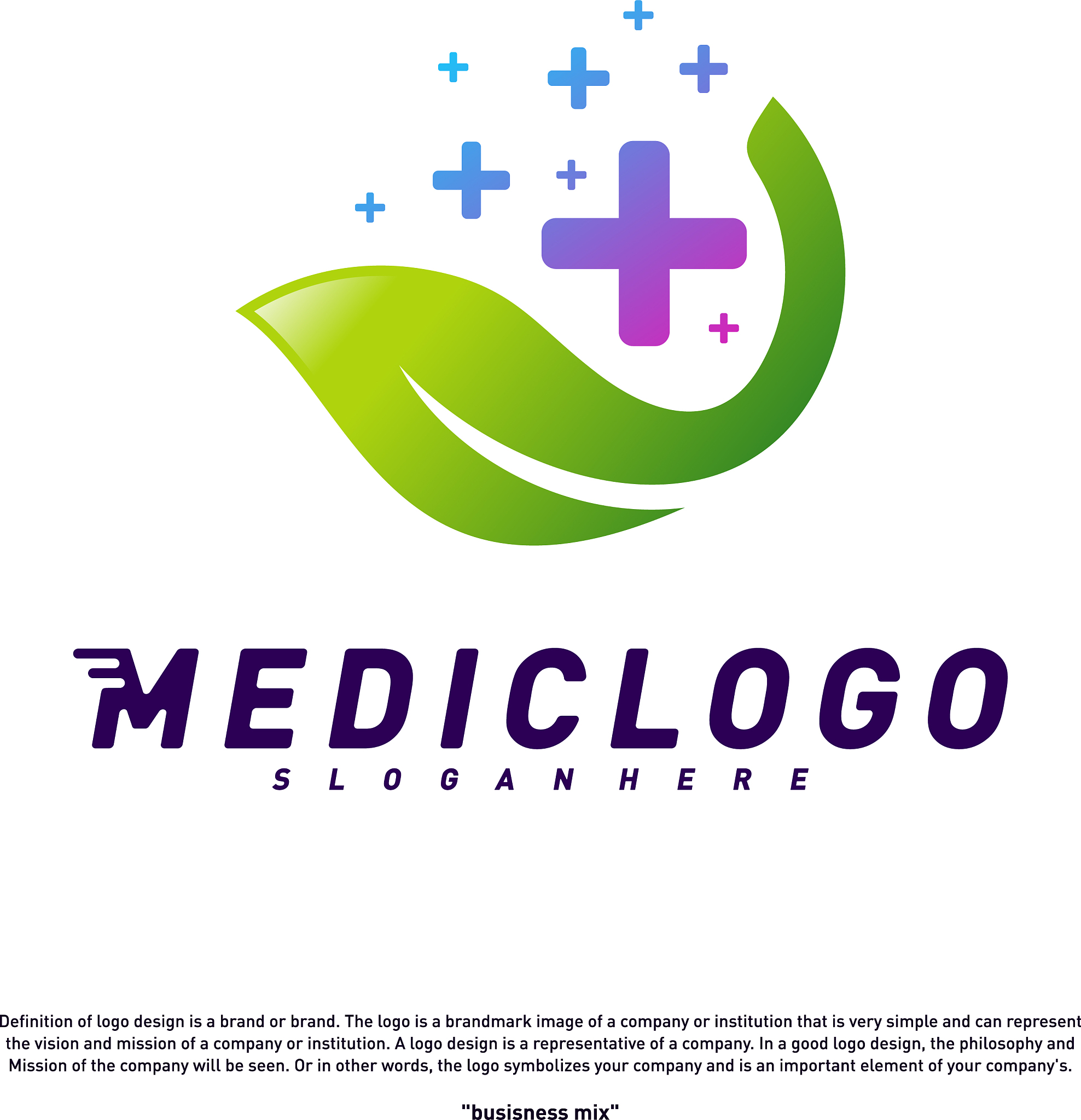 green medical logo design concept healthcare