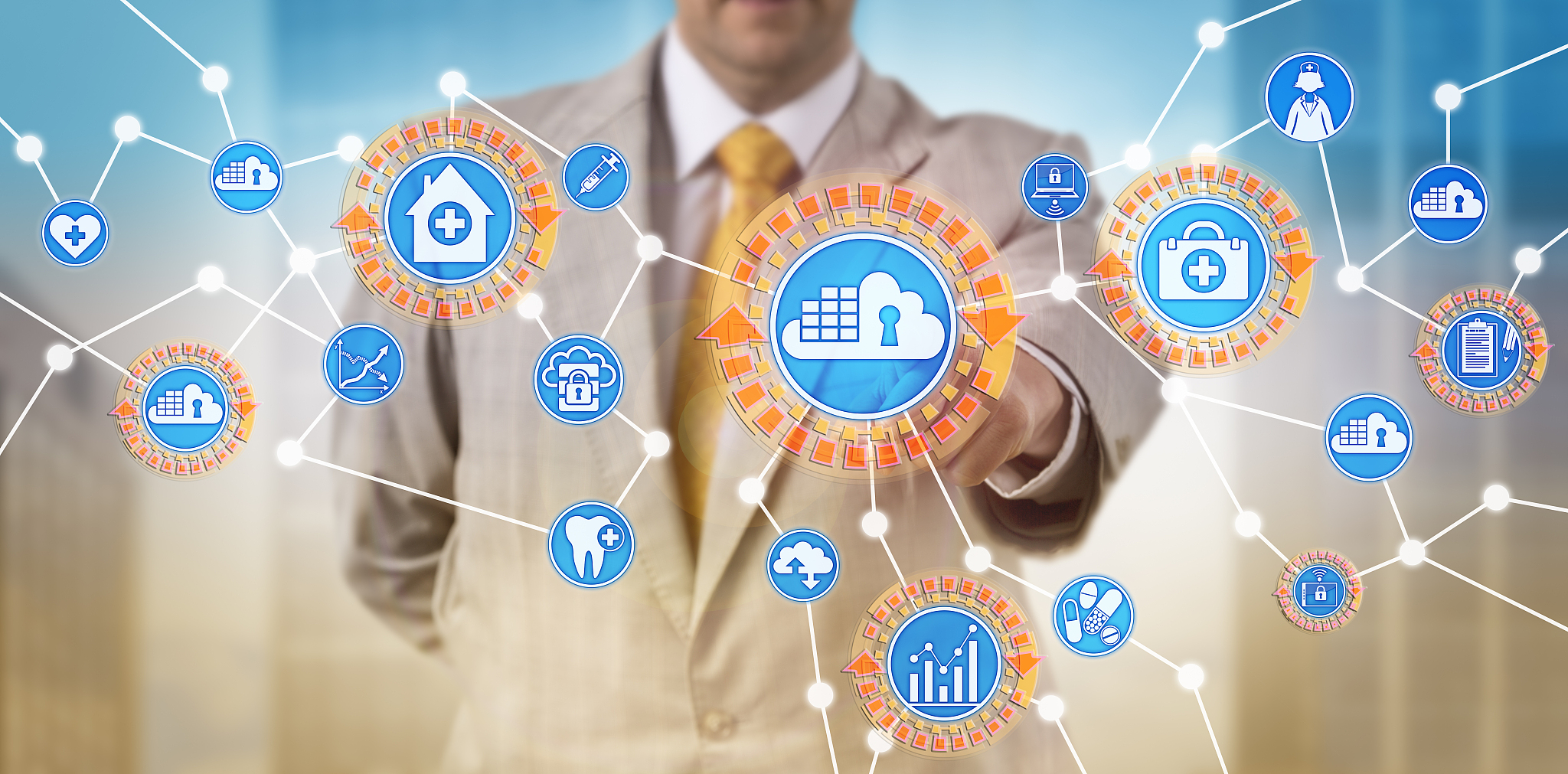healthcare manager using secure cloud container