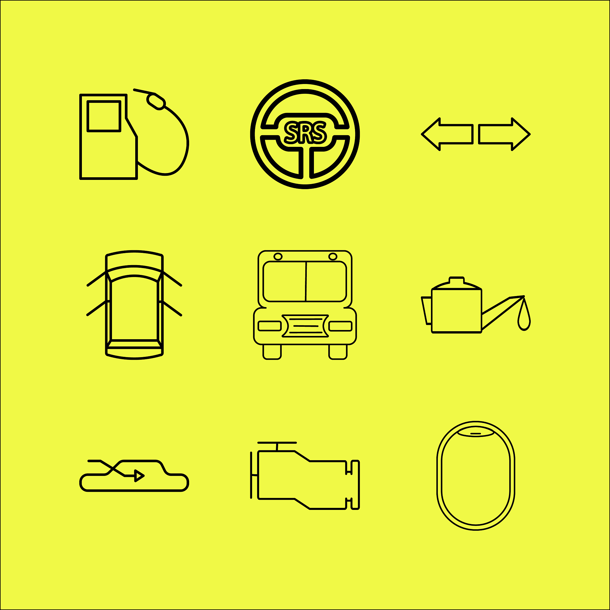 transport and transportation linear icon set