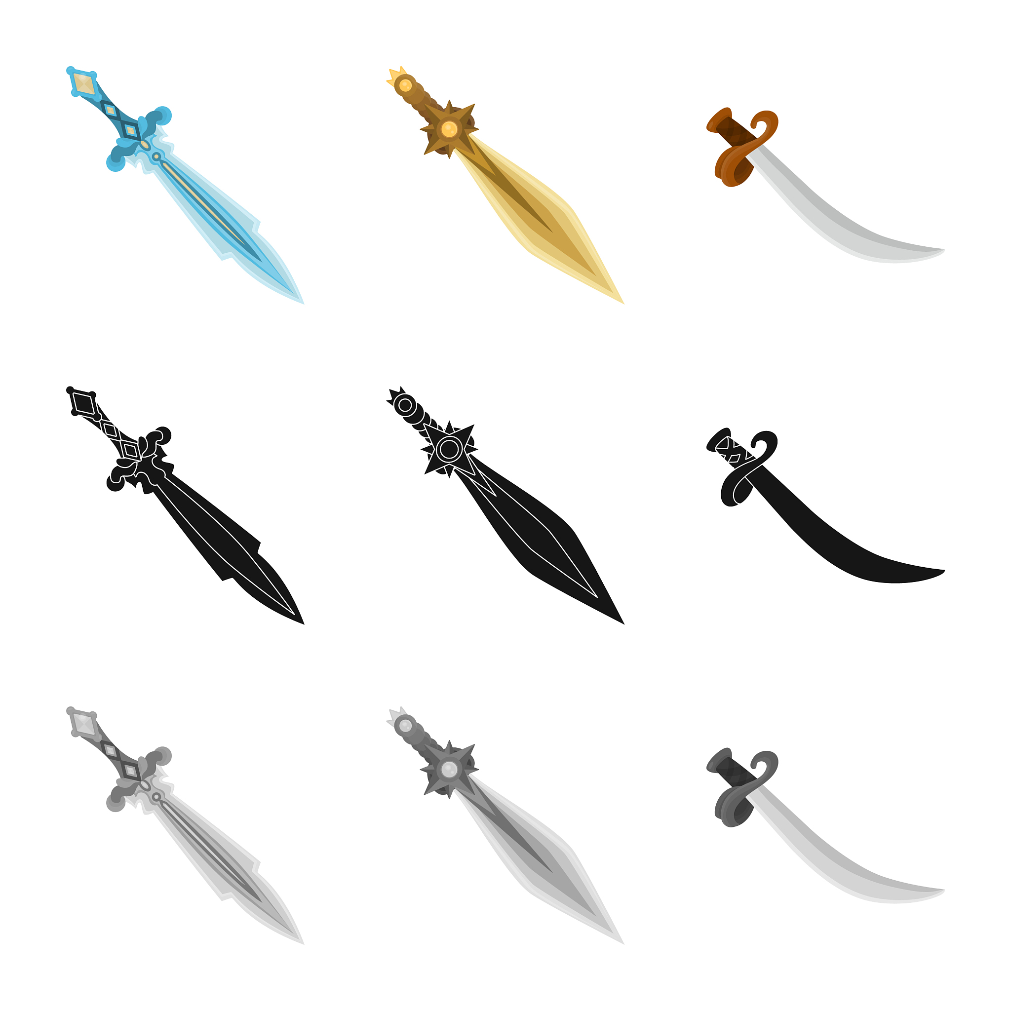 isolated object game and armor icon collection