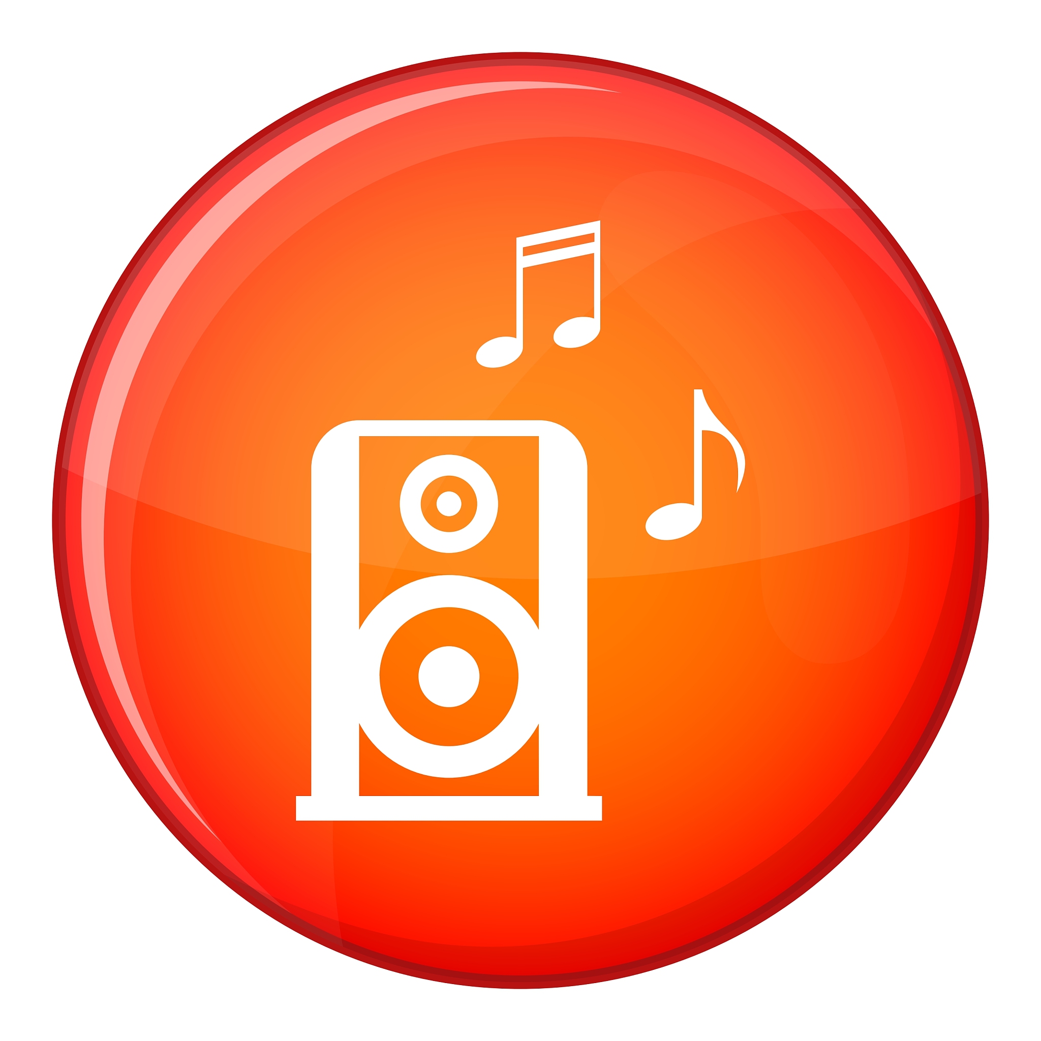 portable music speacker icon flat style