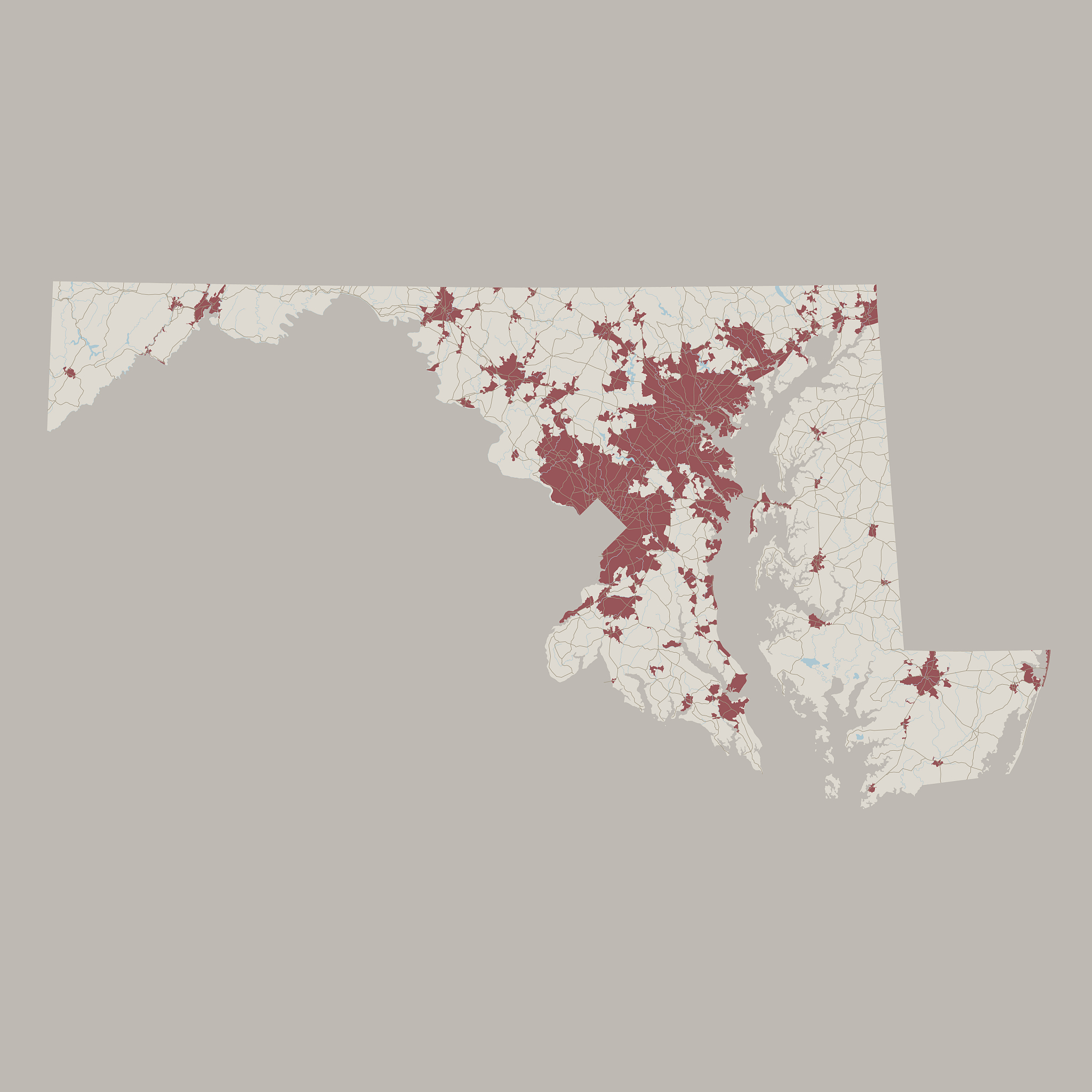 maryland us state road map