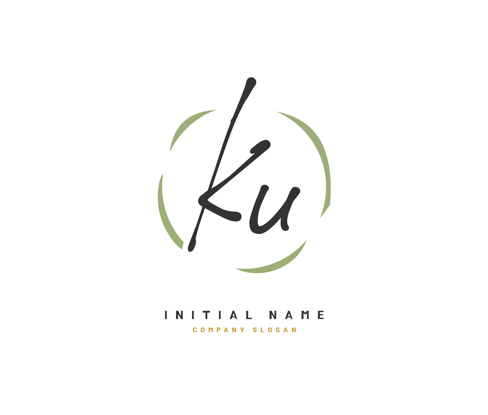 k u ku beauty initial logo handwriting logo of
