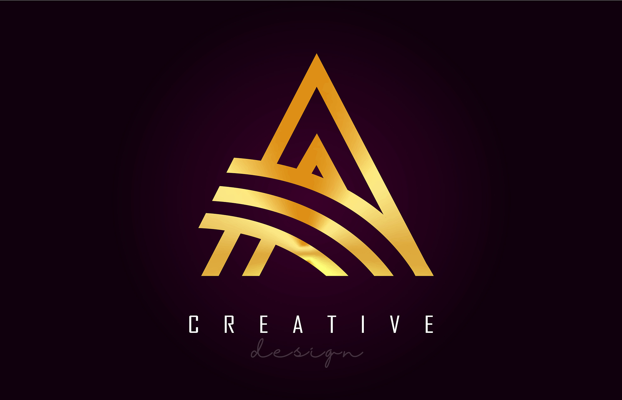 a golden letter logo monogram design creative a