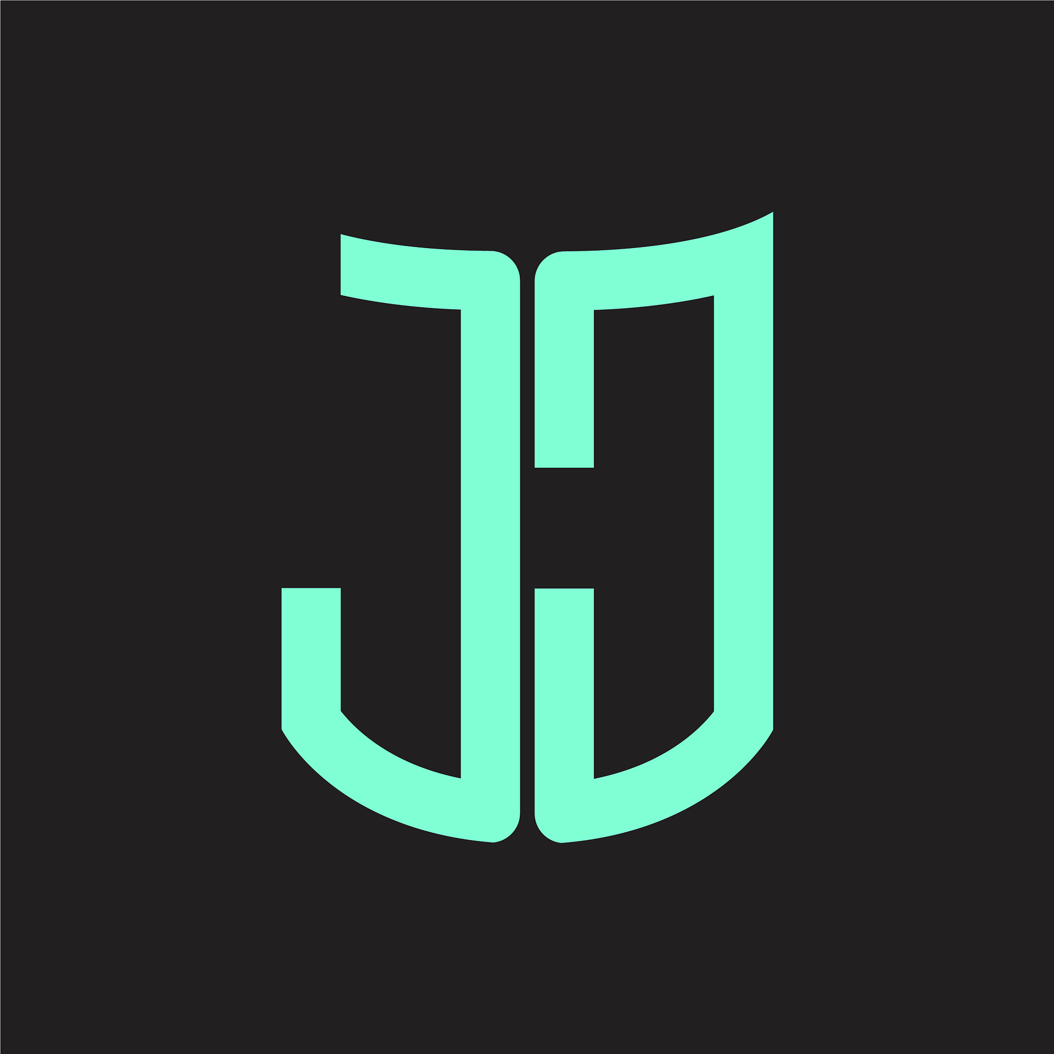 jc logo monogram with ribbon style design template