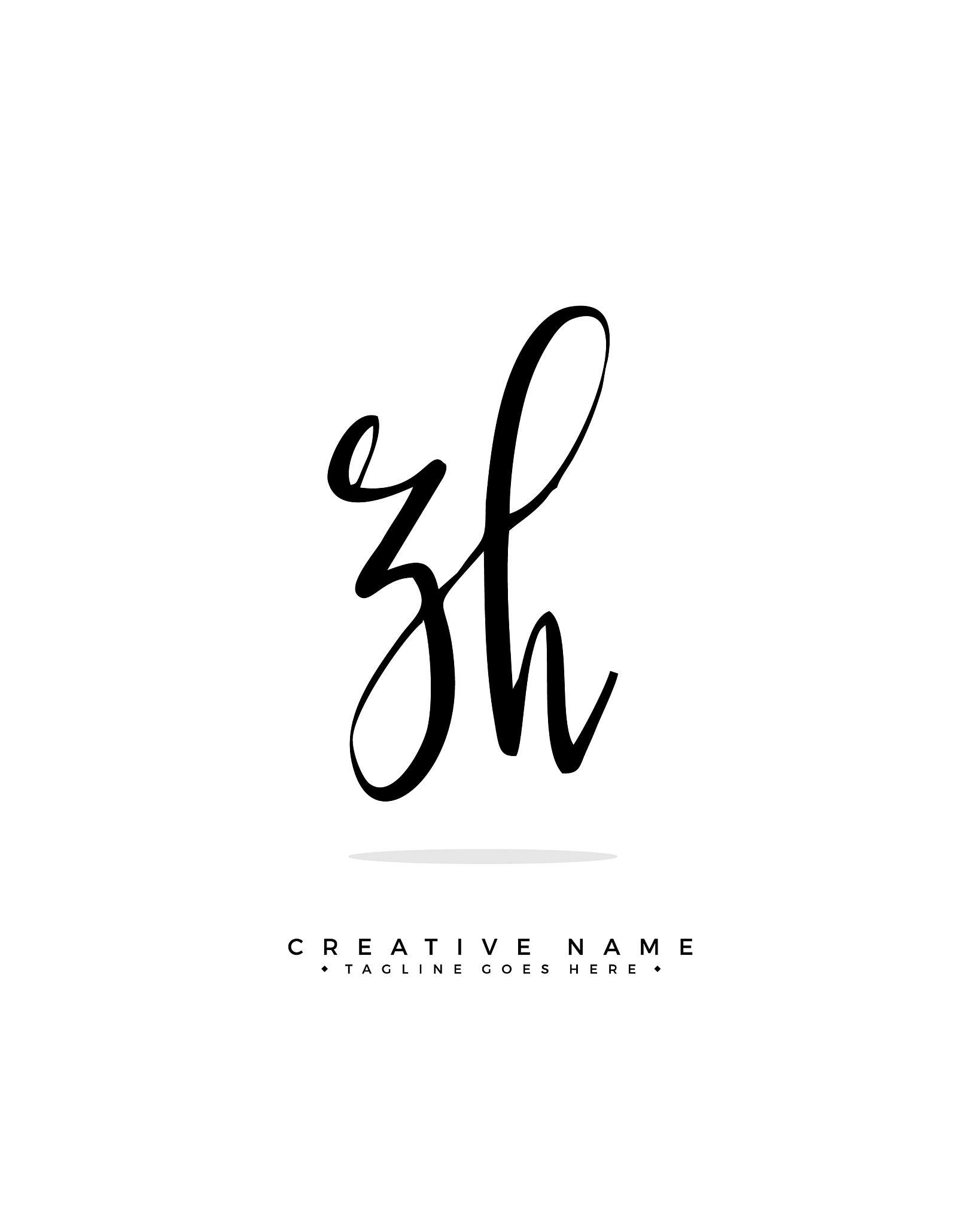 z h zh initial logo signature handwriting