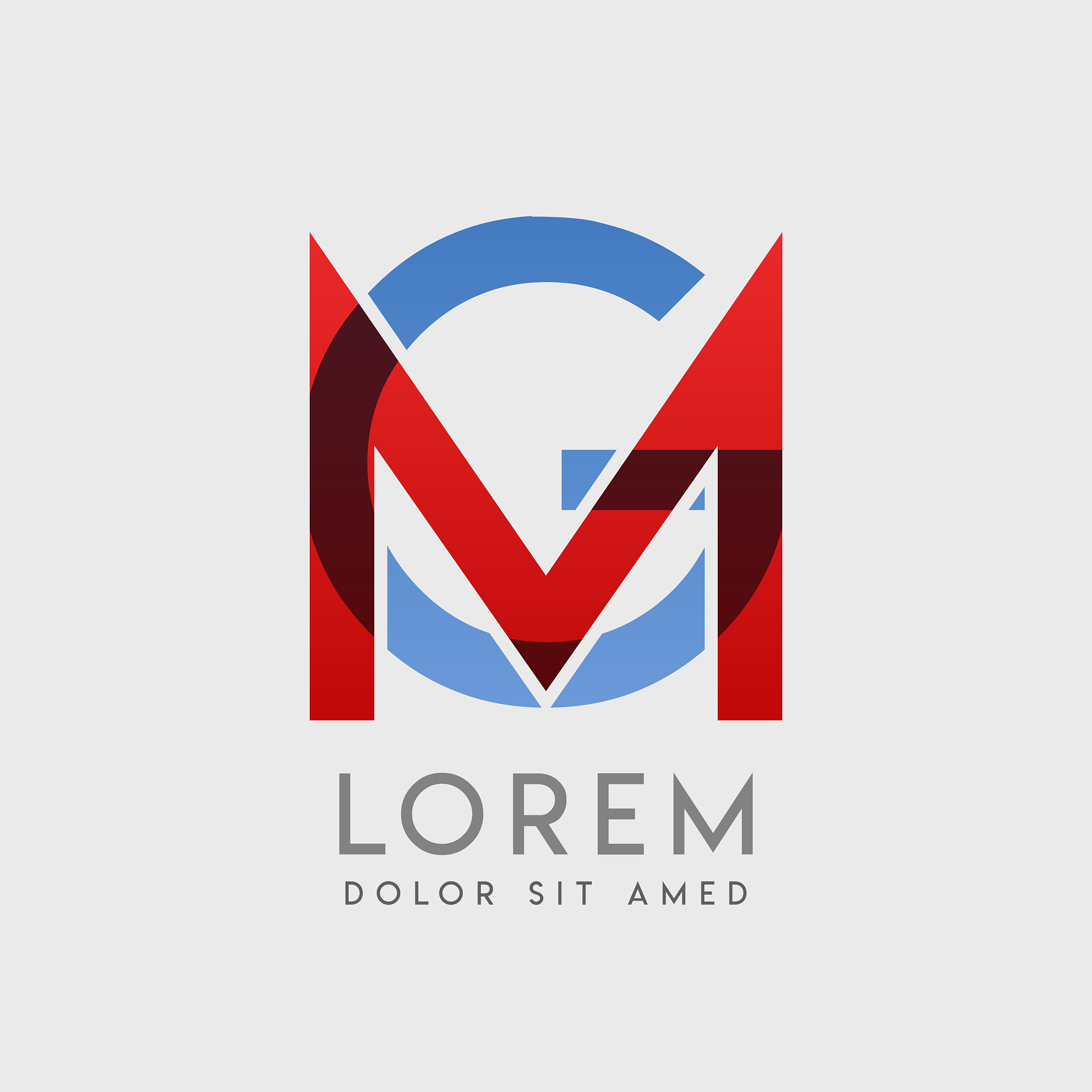 mg logo letters with blue and red gradation
