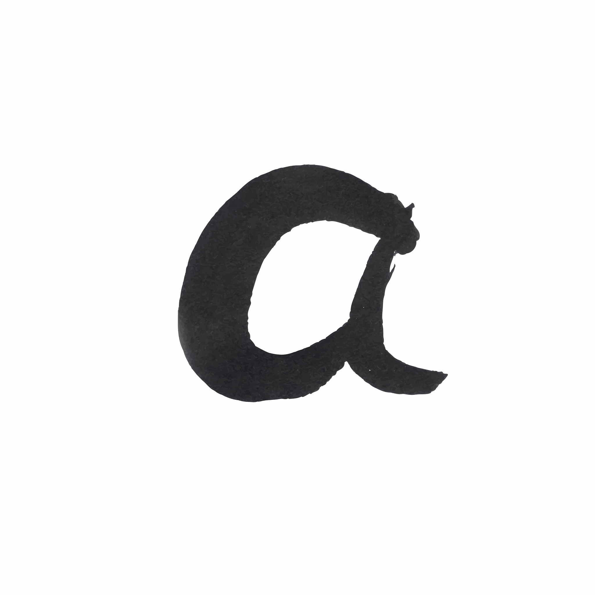 letter a written with black ink