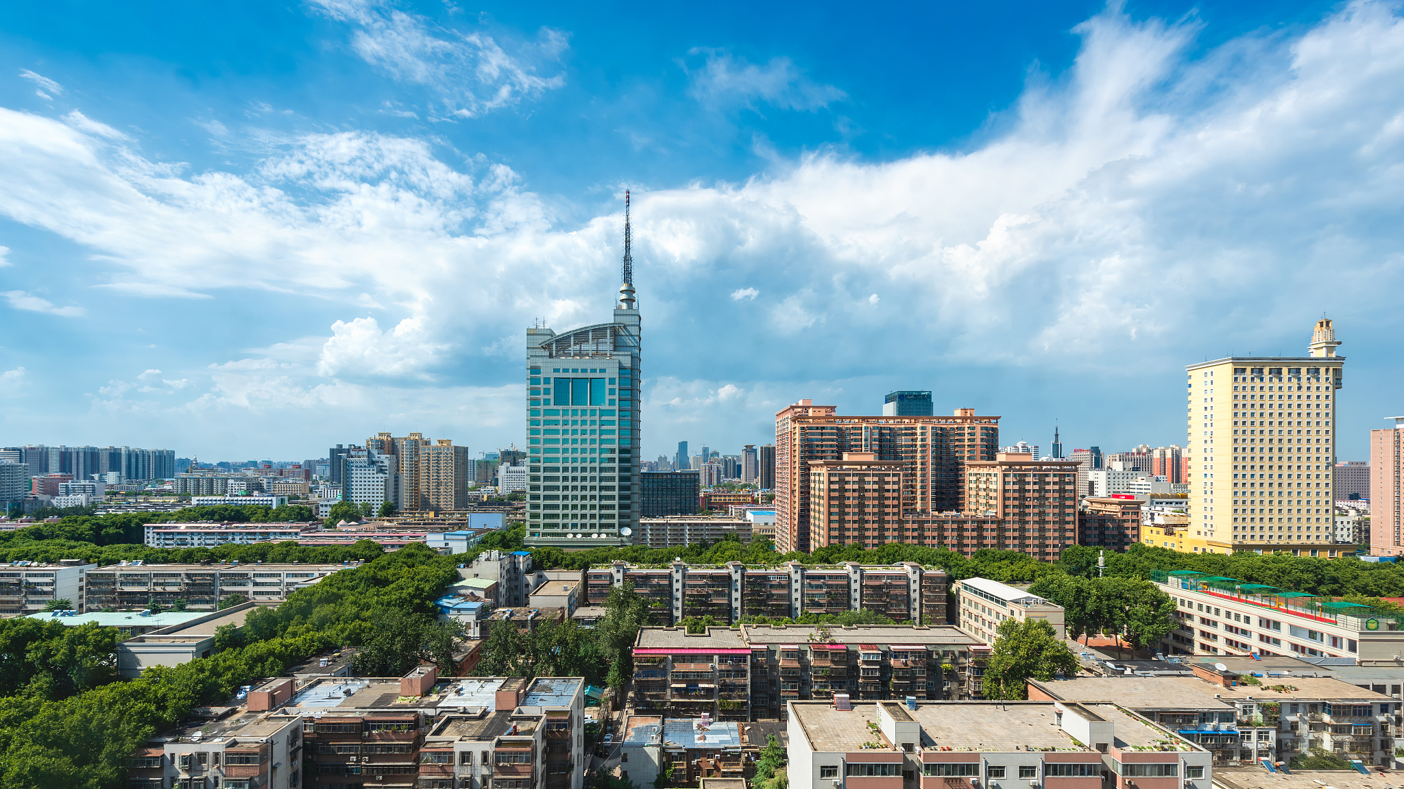 亚洲中国河南省郑州市城市风光
