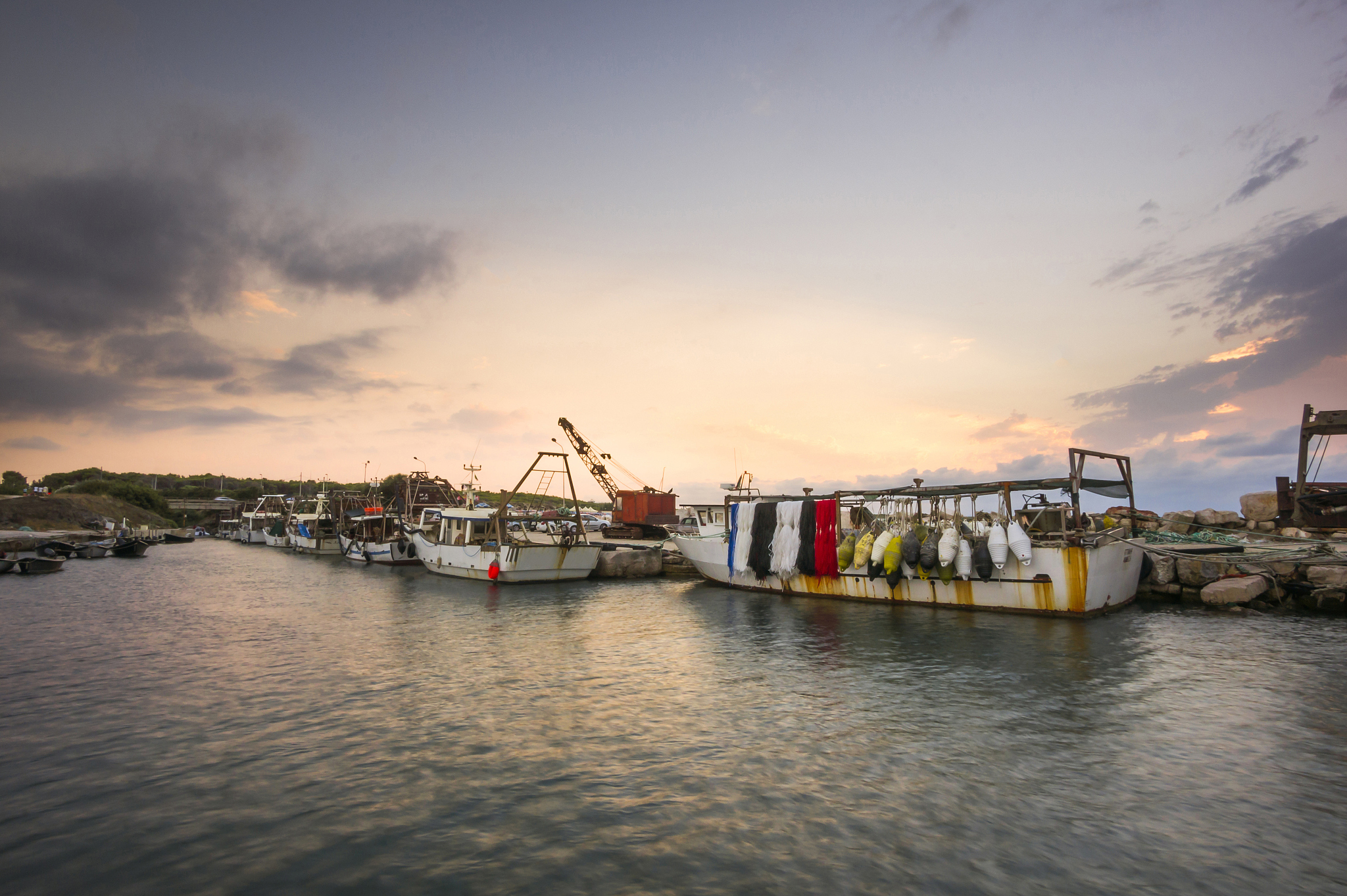 fishing boats in harbor