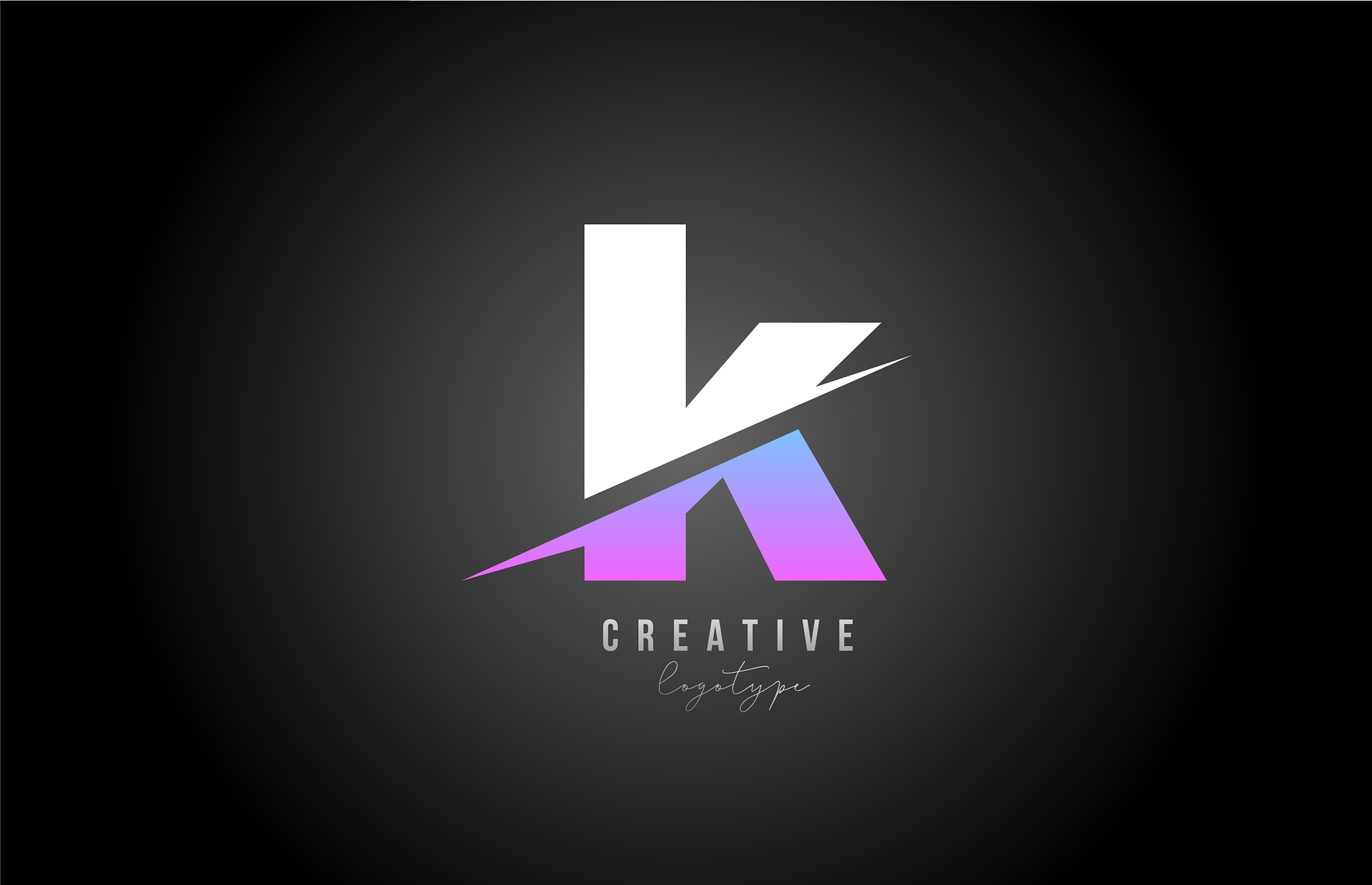 k alphabet letter logo icon design in pink white