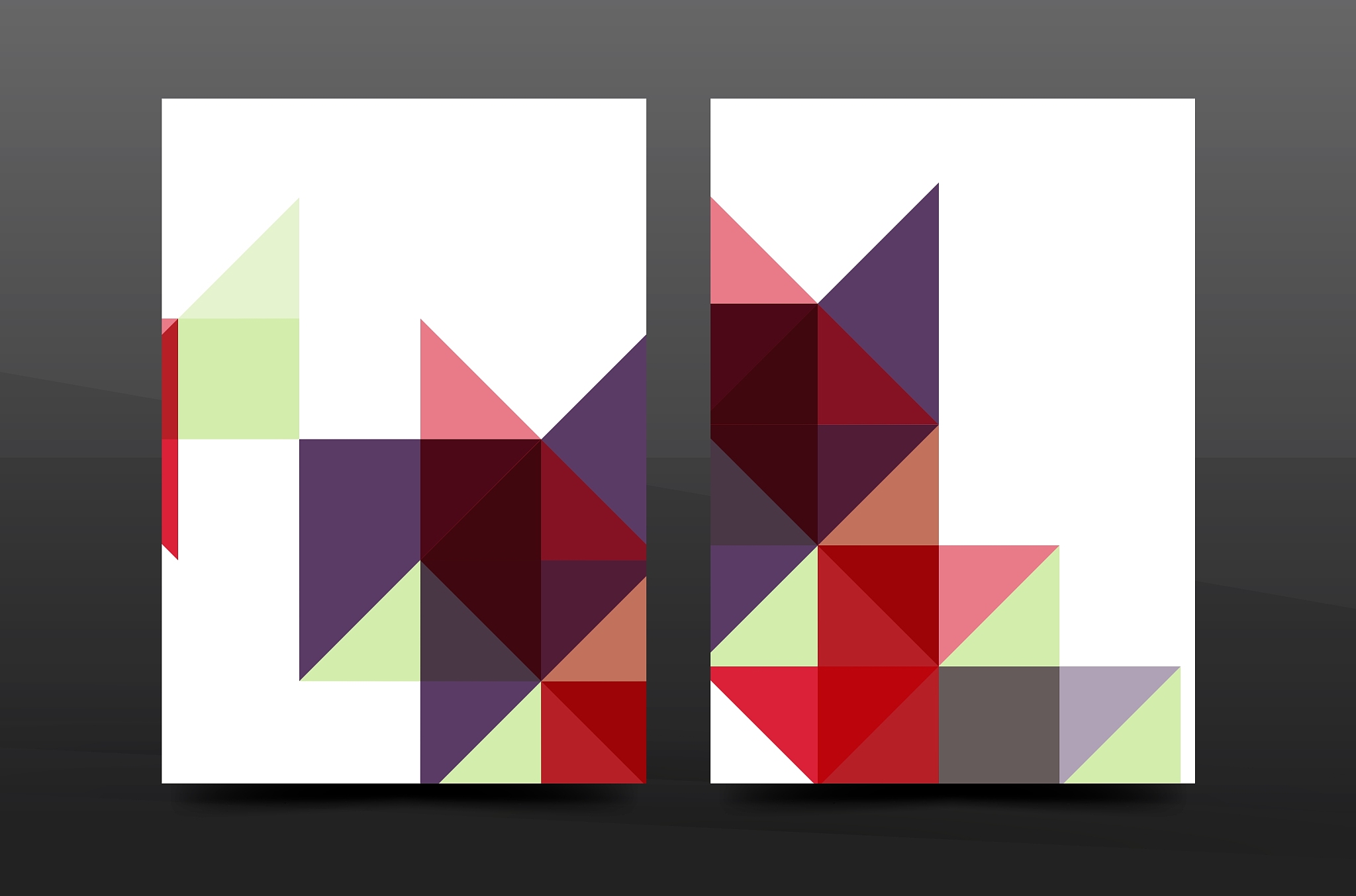 colorful geometry design annual report a4 cover