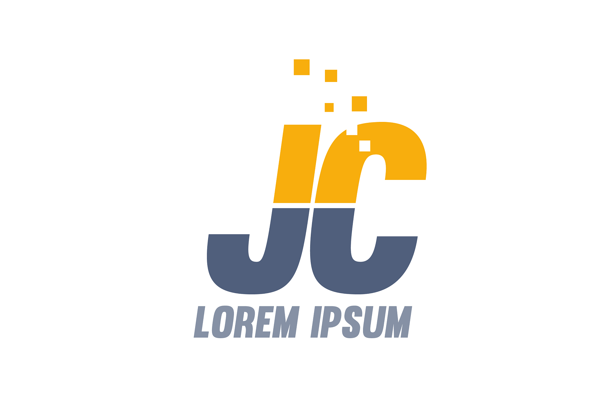 yellow blue jc j c alphabet letter logo company