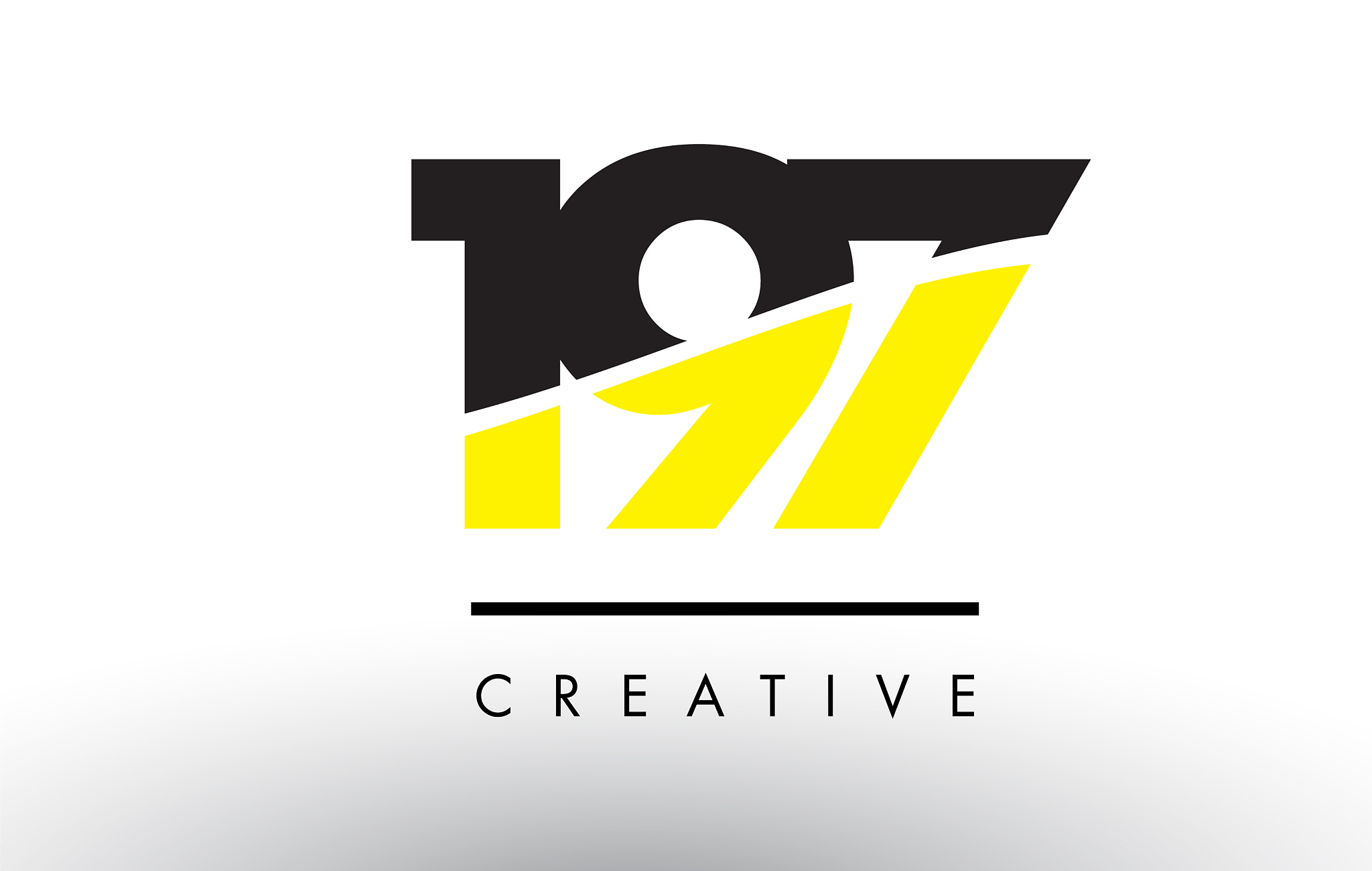 197 black and yellow number logo design