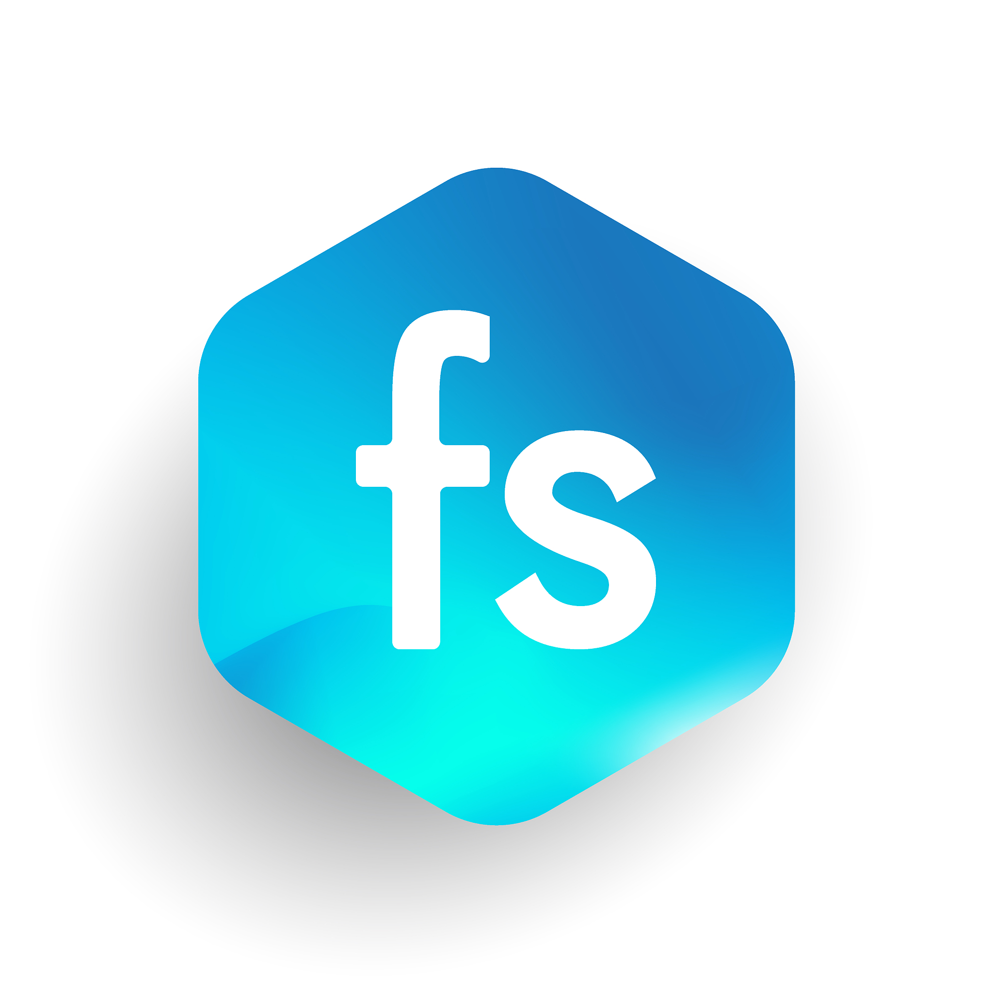 type in hexagon shape and colorful background