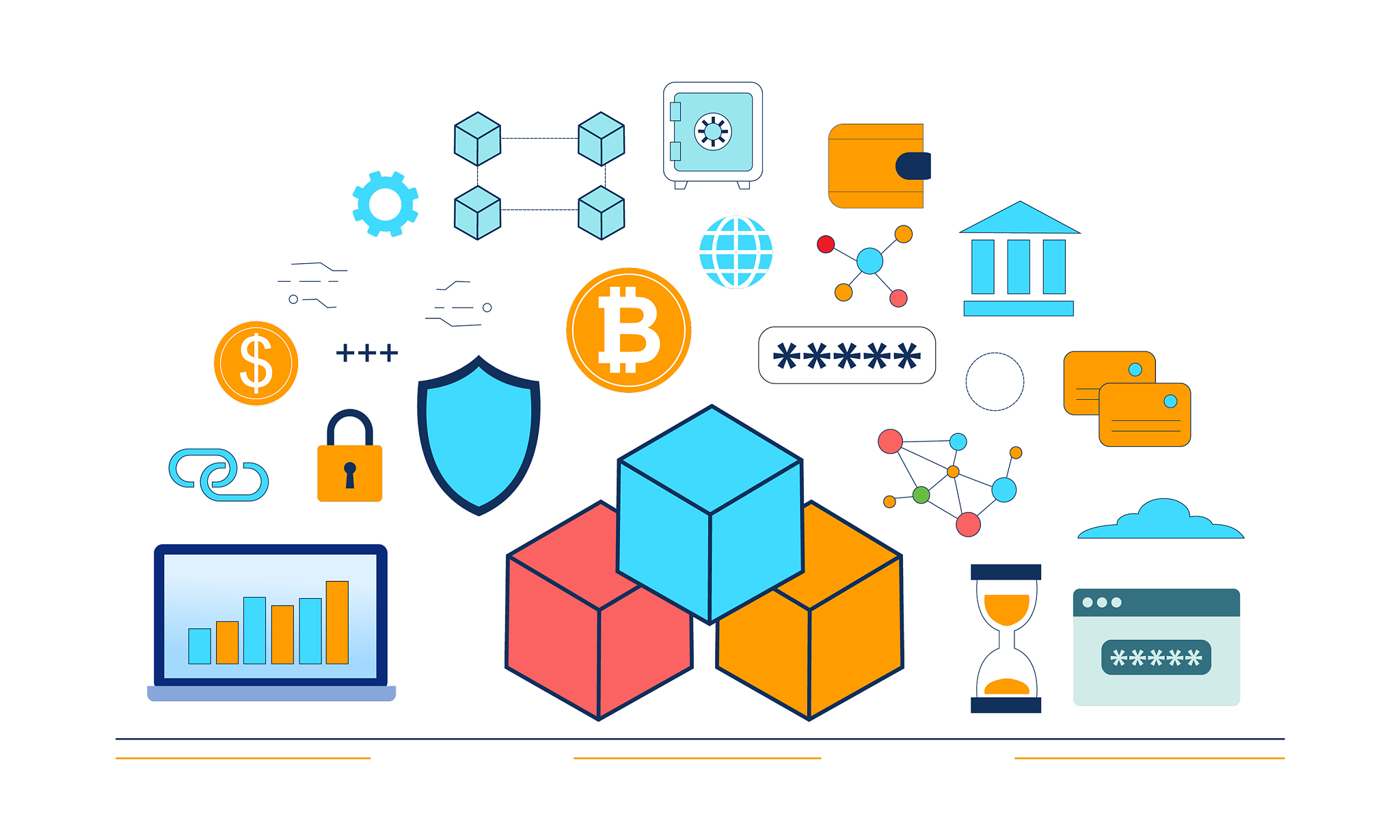 blockchain infographic concept business technologi