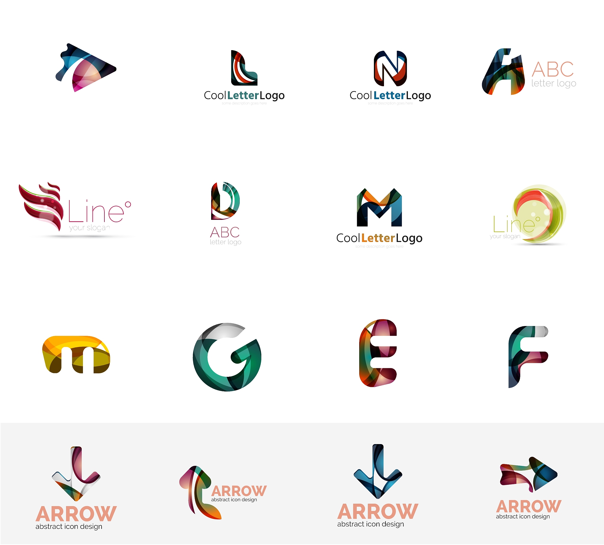 set of universal company logo ideas business icon