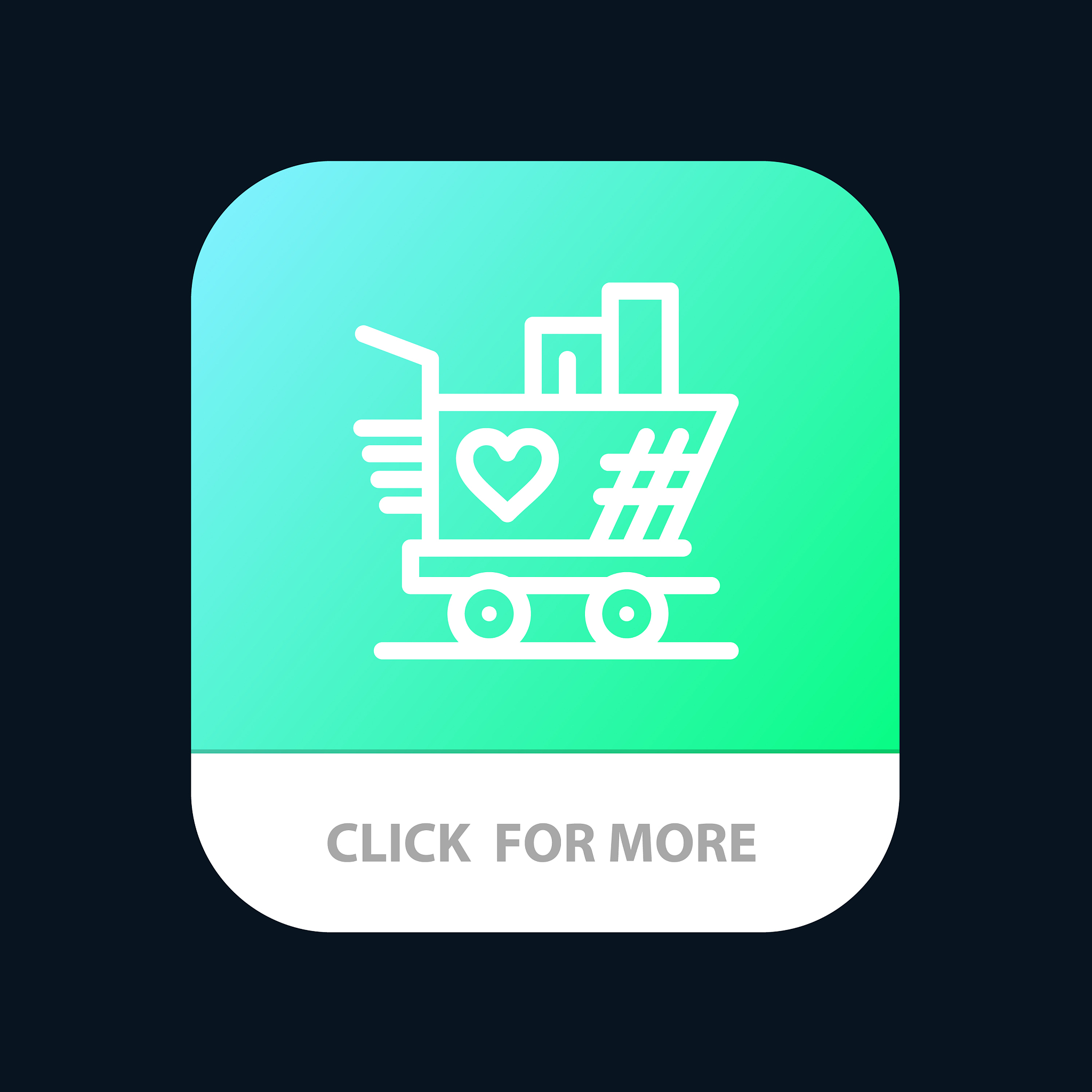 trolley love wedding heart mobile app button