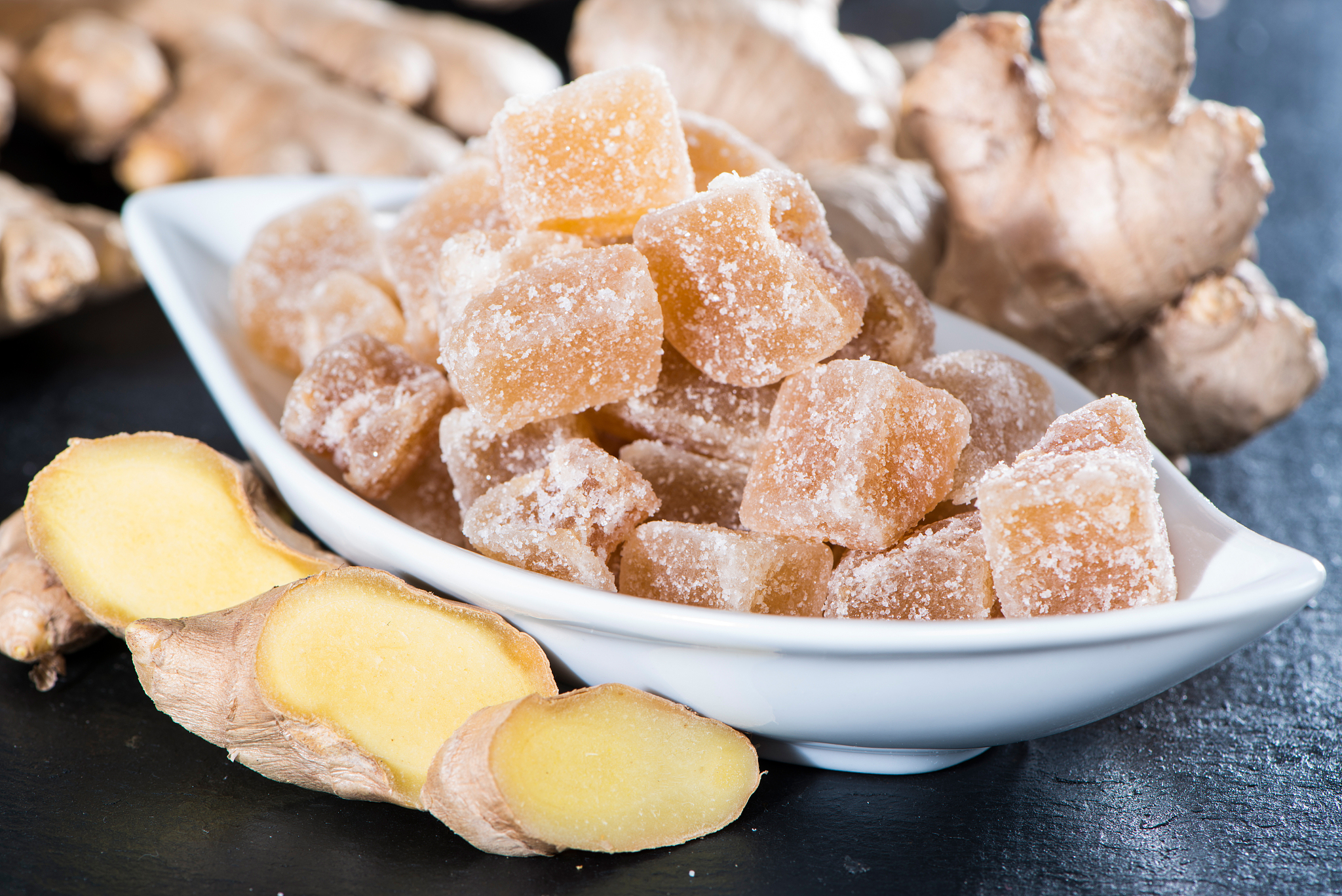 dried ginger with sugar