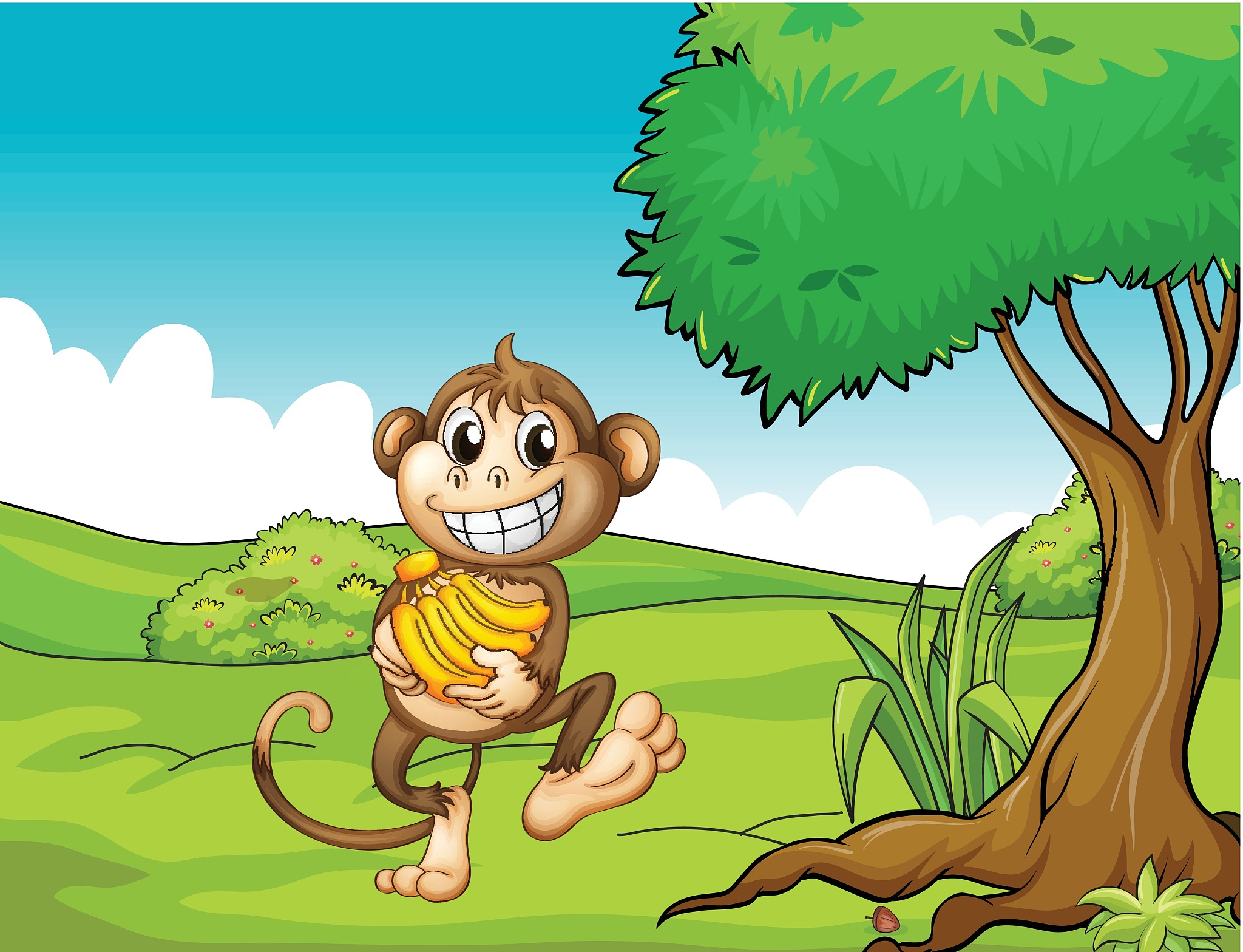 describe the perfect day from the perspective of a monkey He is a chimp with a tude attitude named Mark He has sass and that word without the S!