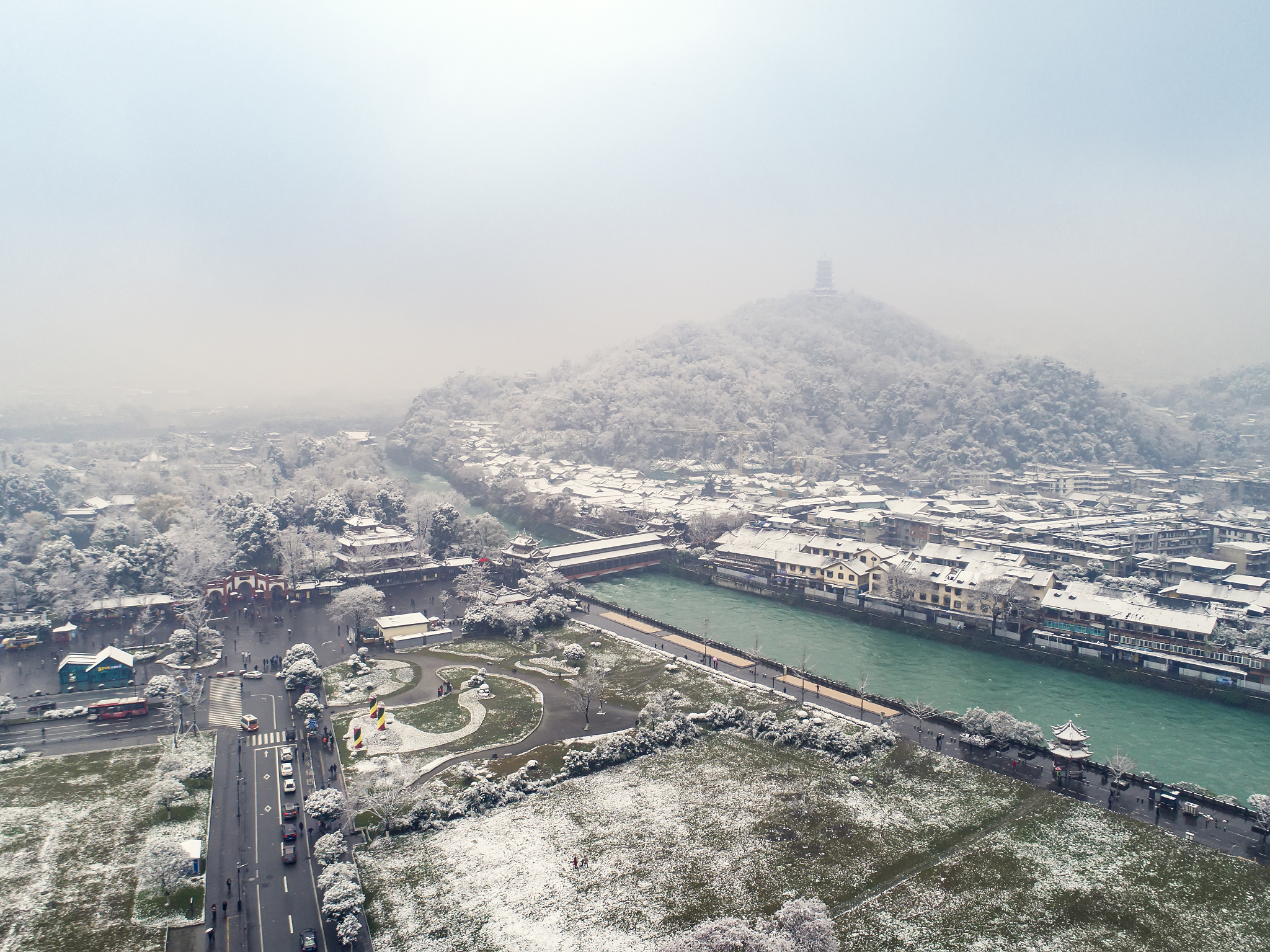 都江堰雪景