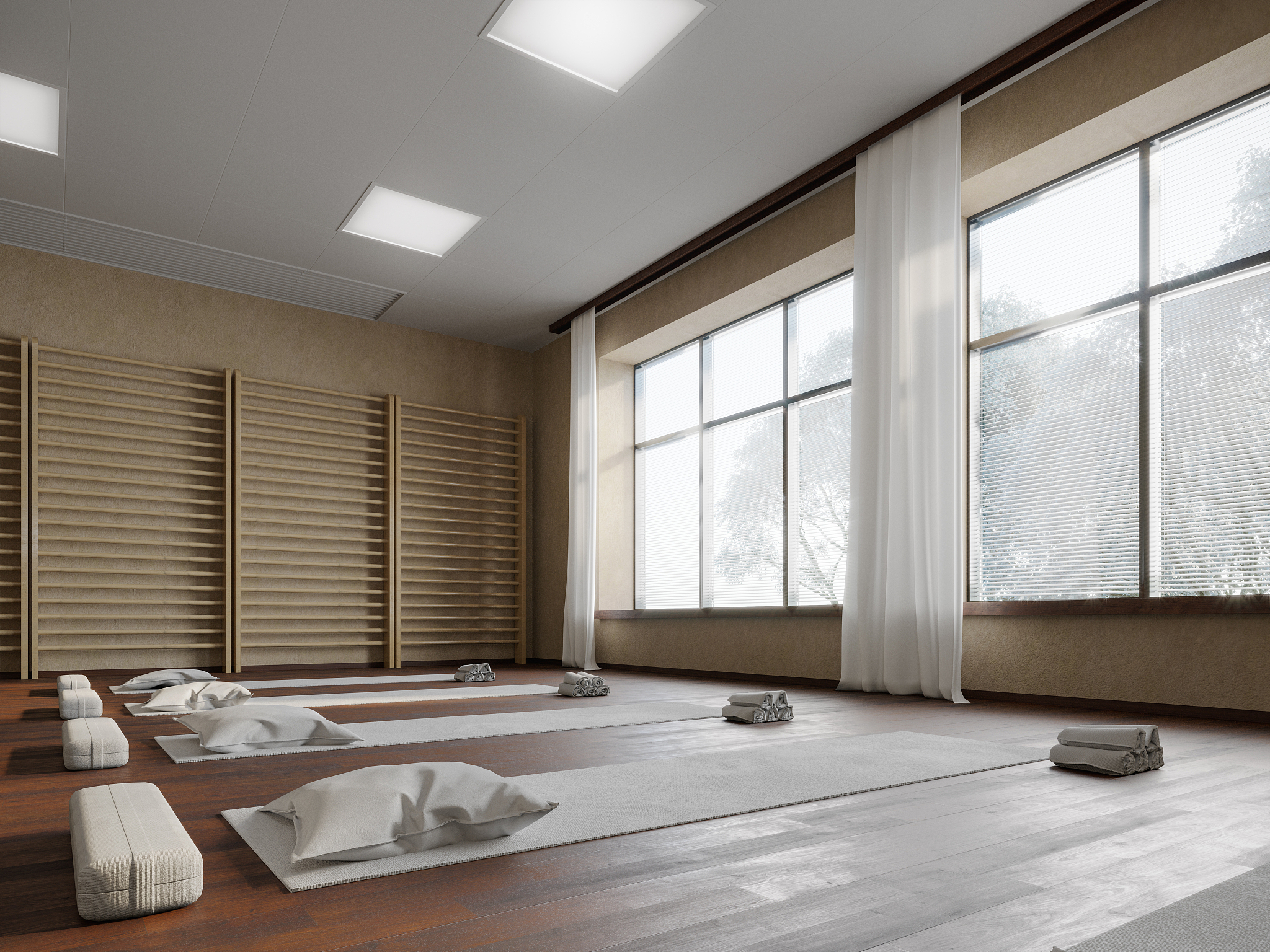 給我一個形容北歐現代舒適瑜伽館設計的文案