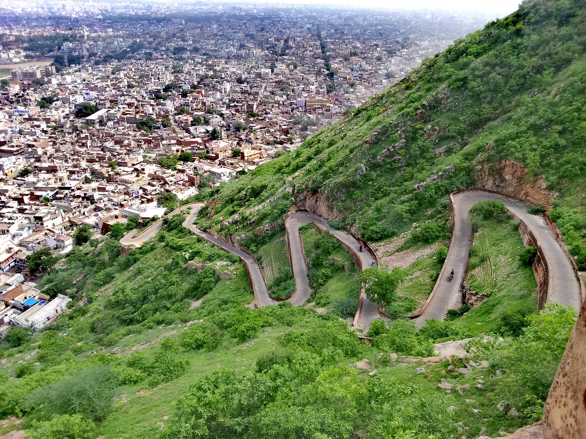 mountain by townscape