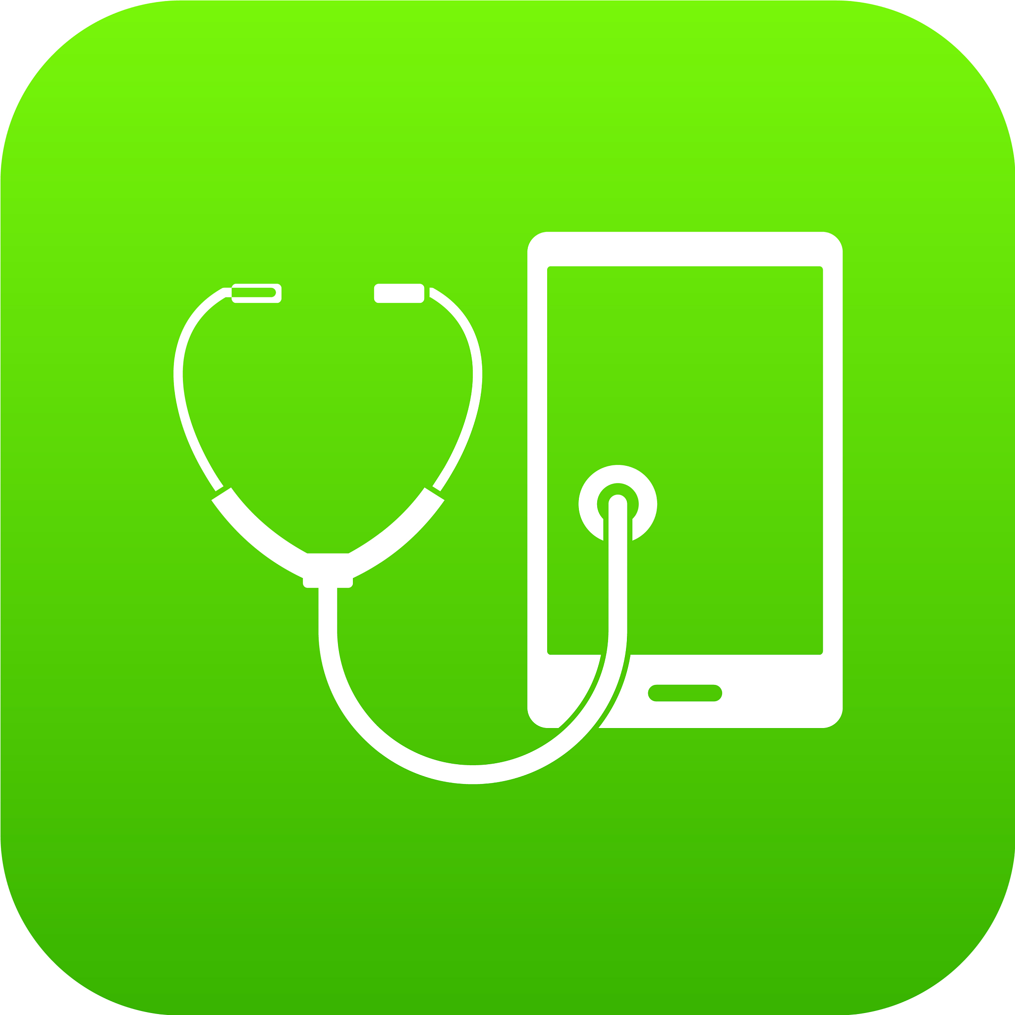 phone diagnosis icon digital green